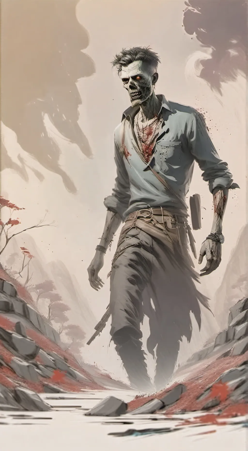 ai character: Zombie apocalypse  background