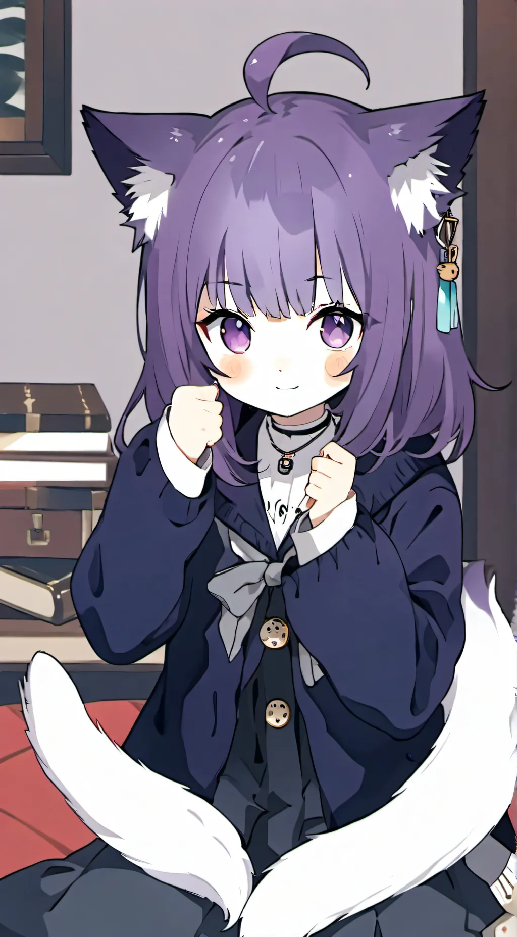 ai character: Purple Spirit Feline background