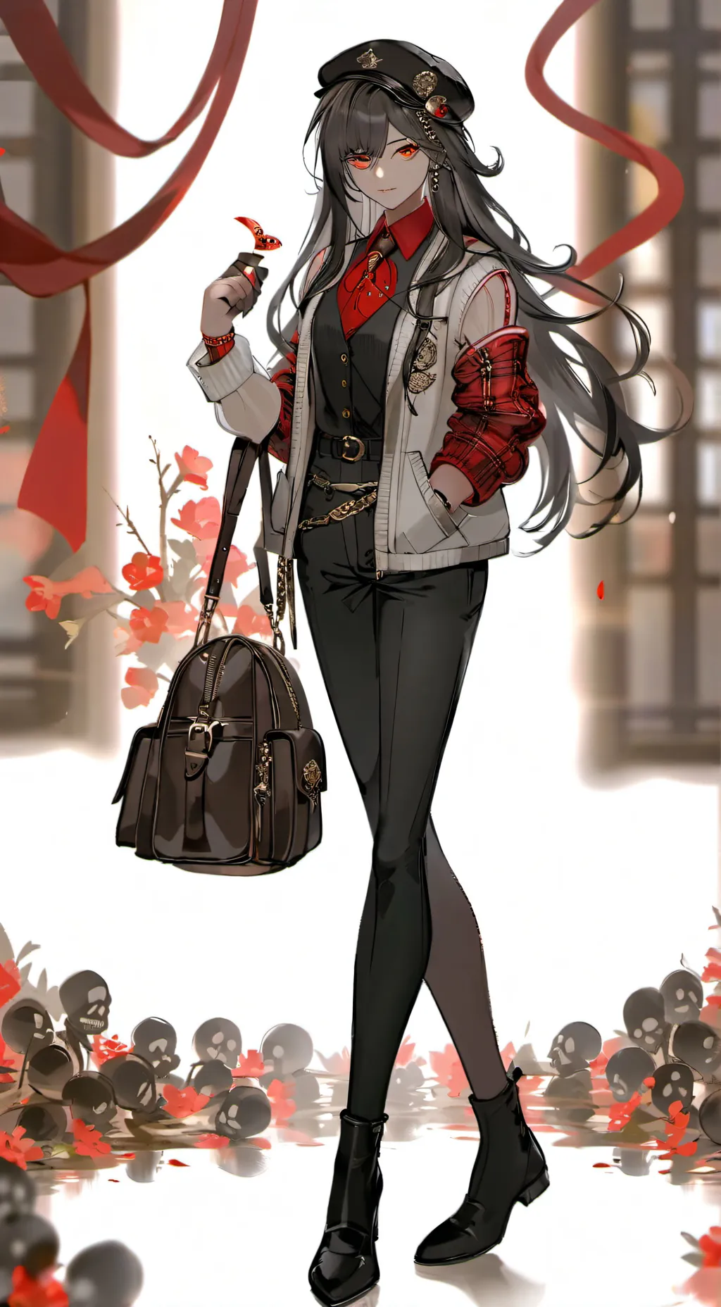 ai character: School mafia girl background