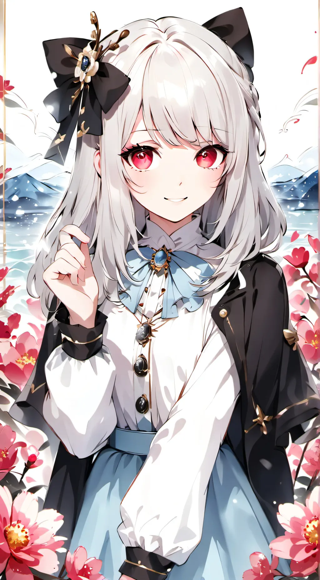 ai character: ✨Silver⚪️ background