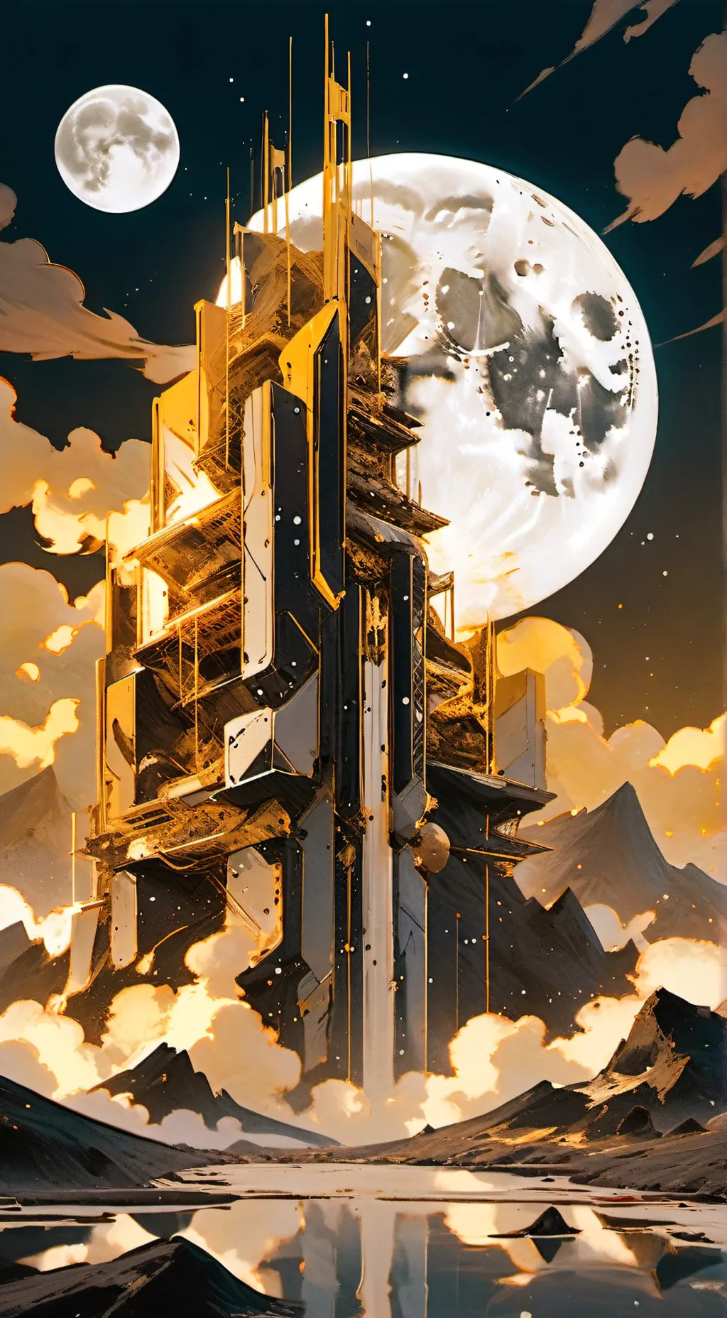 ai character: the moon background