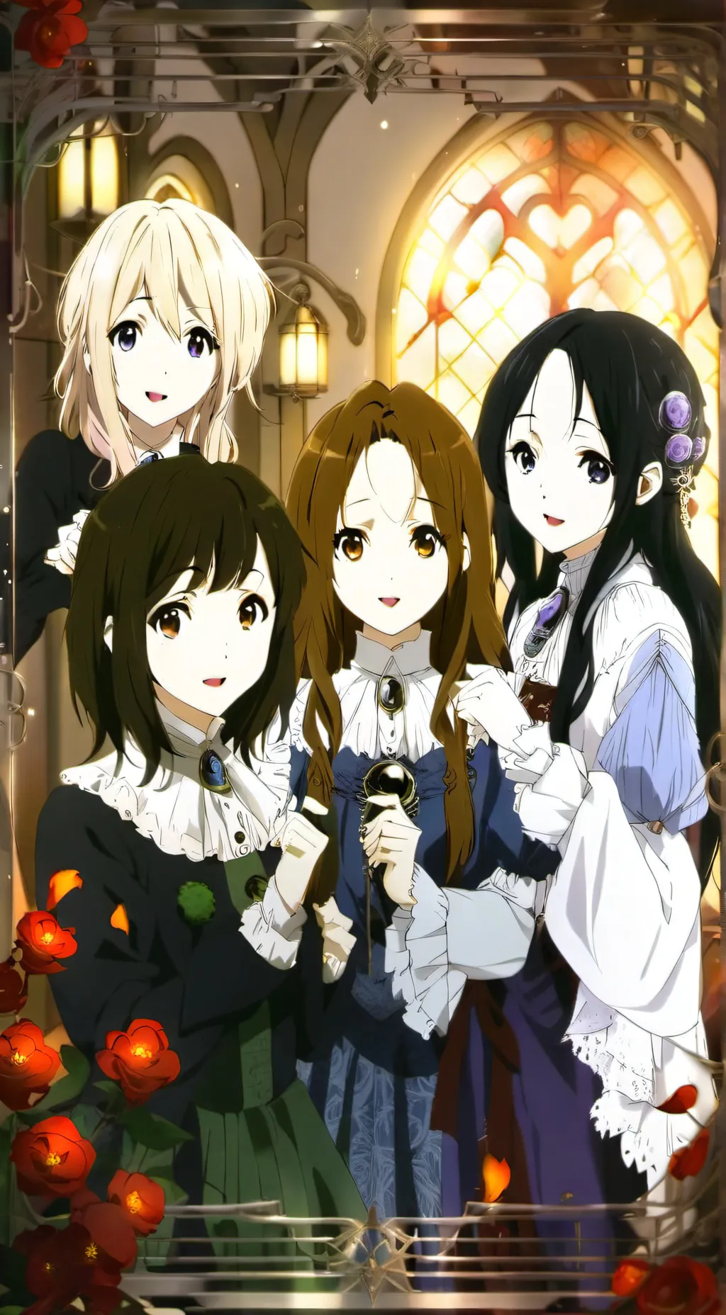 ai character: Girls vam school background