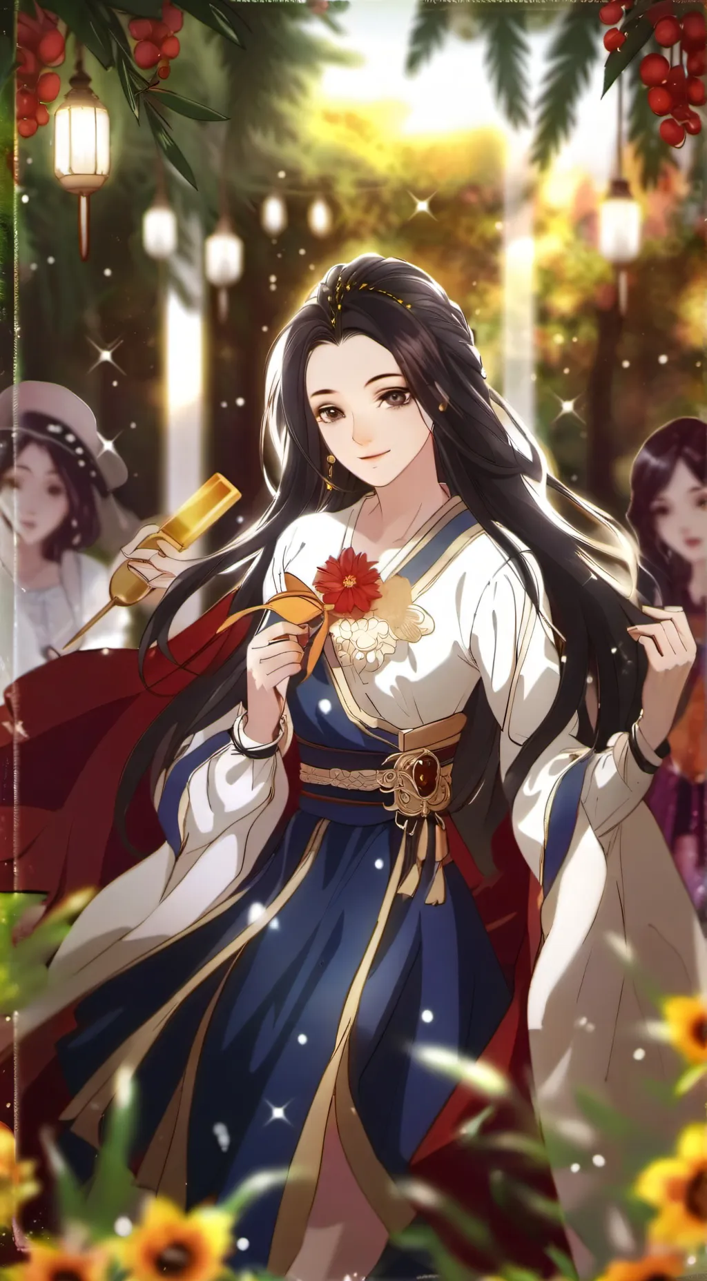 ai character: marché de Noël background