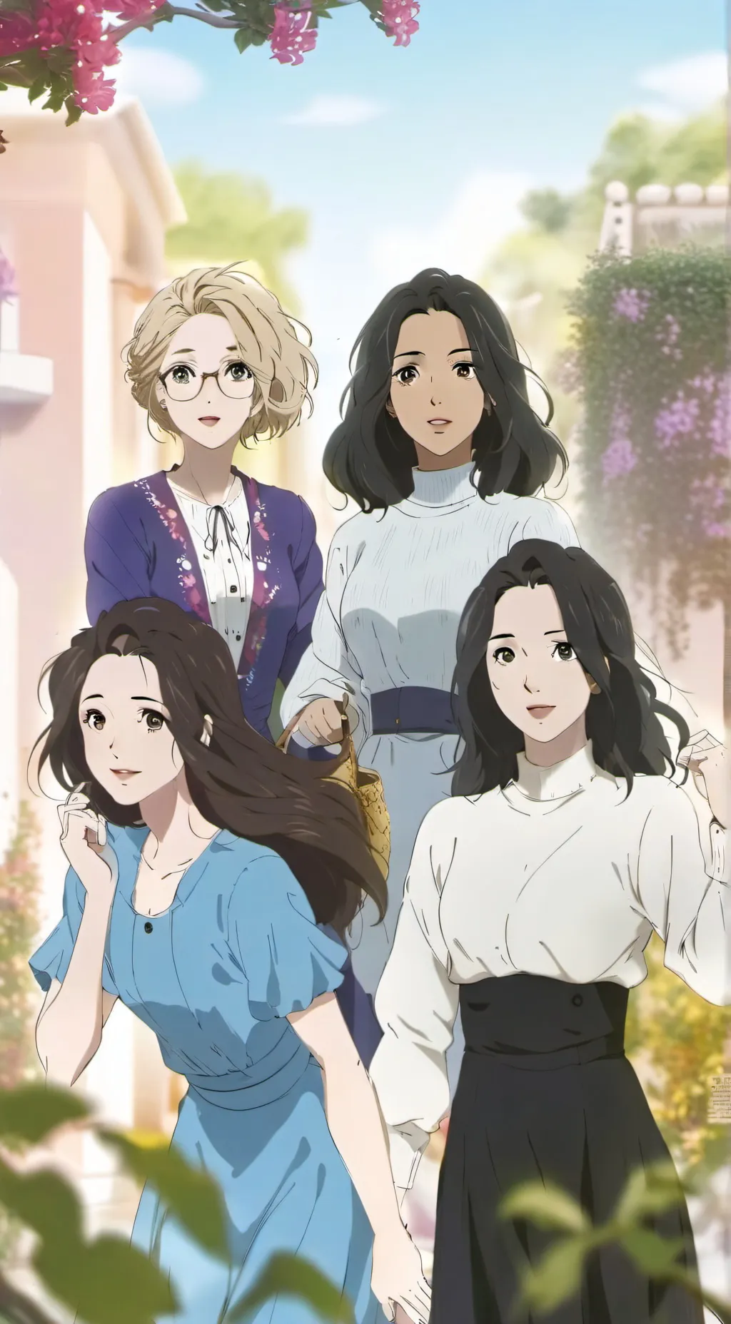 ai character: The Three Girls background