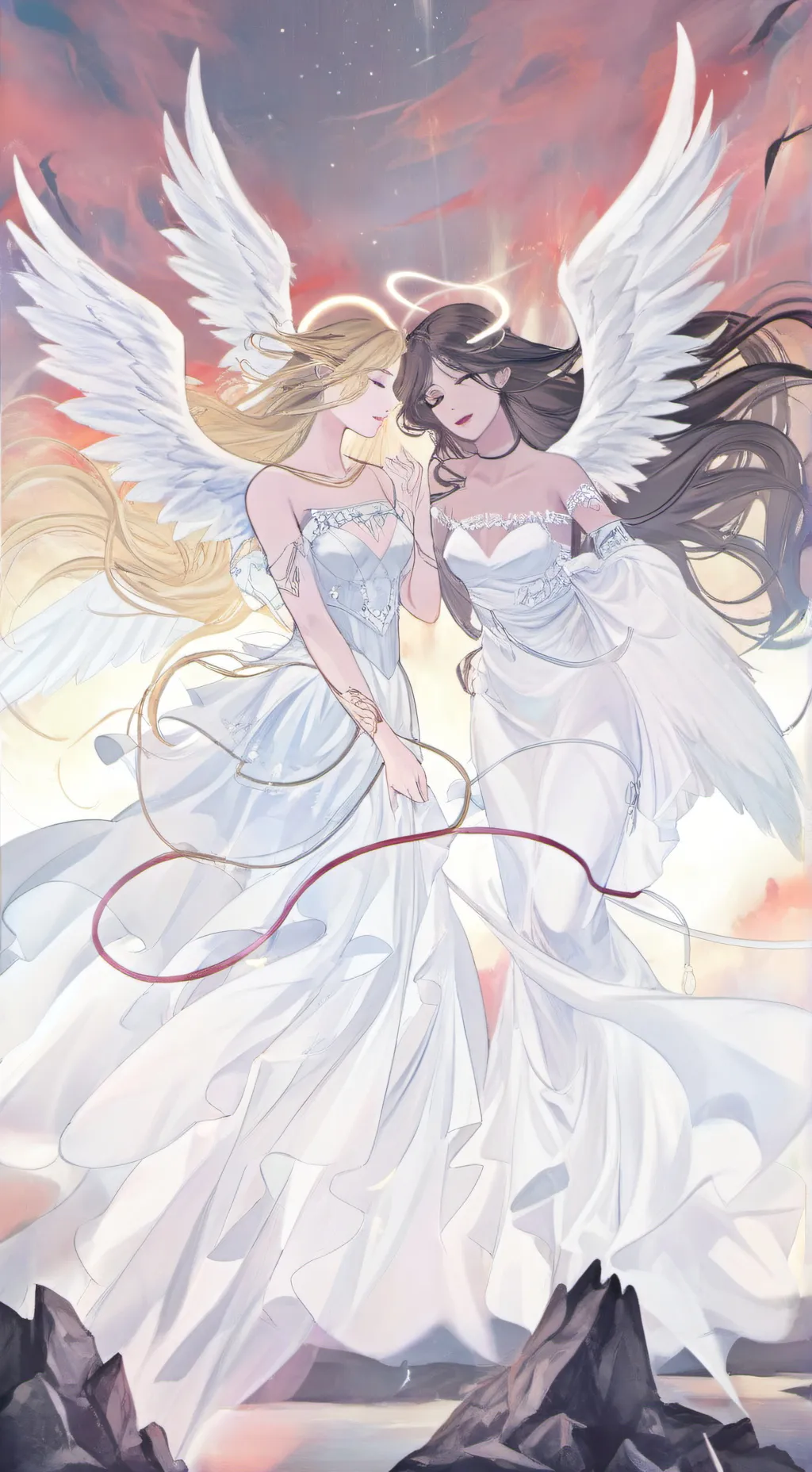 ai character: 🤍 angel sisters 🤍 background