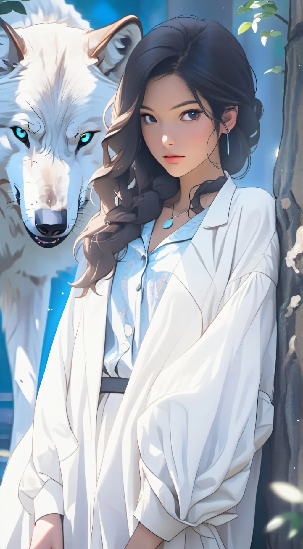 ai character: Lilac background