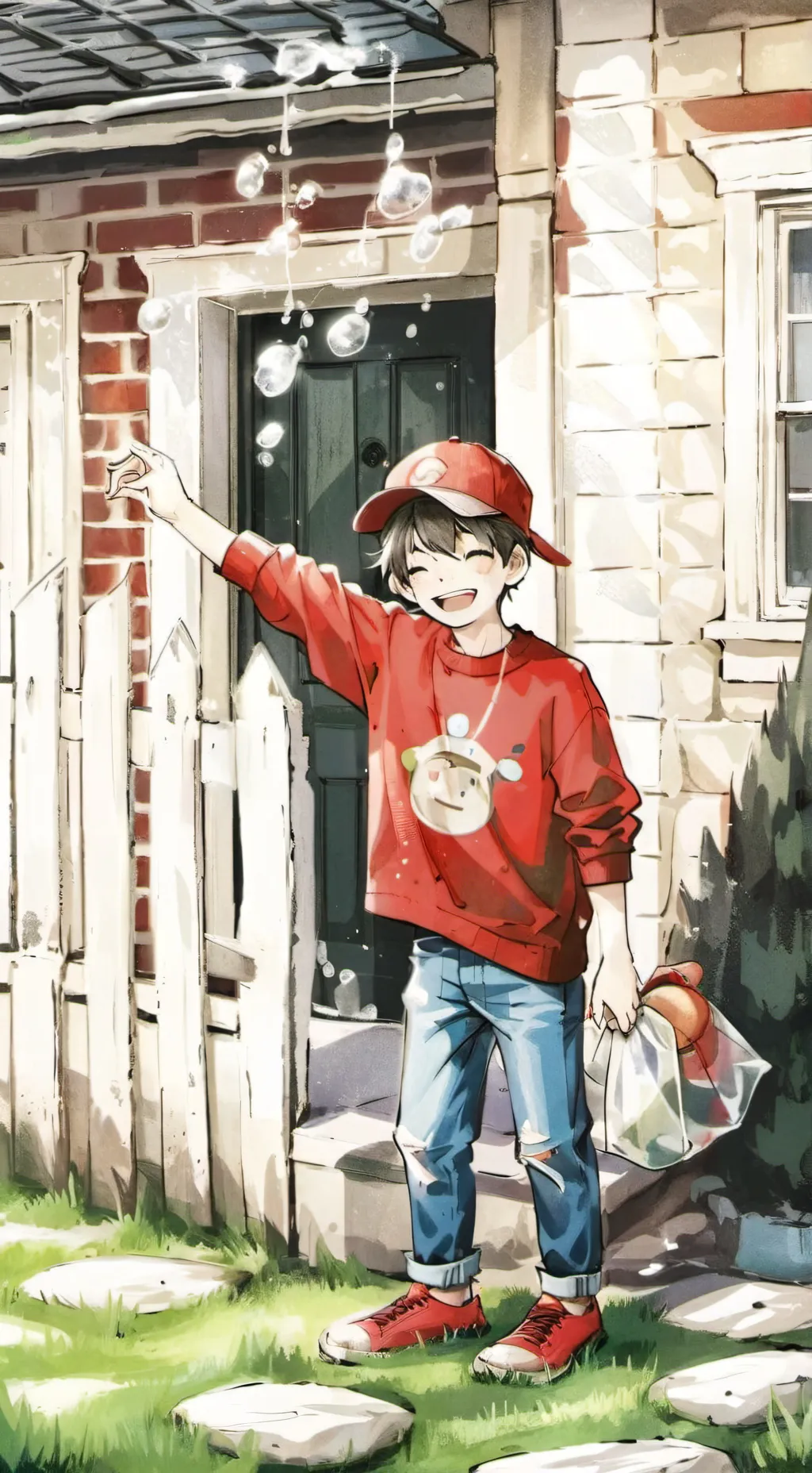 ai character: egg Kevin's house background