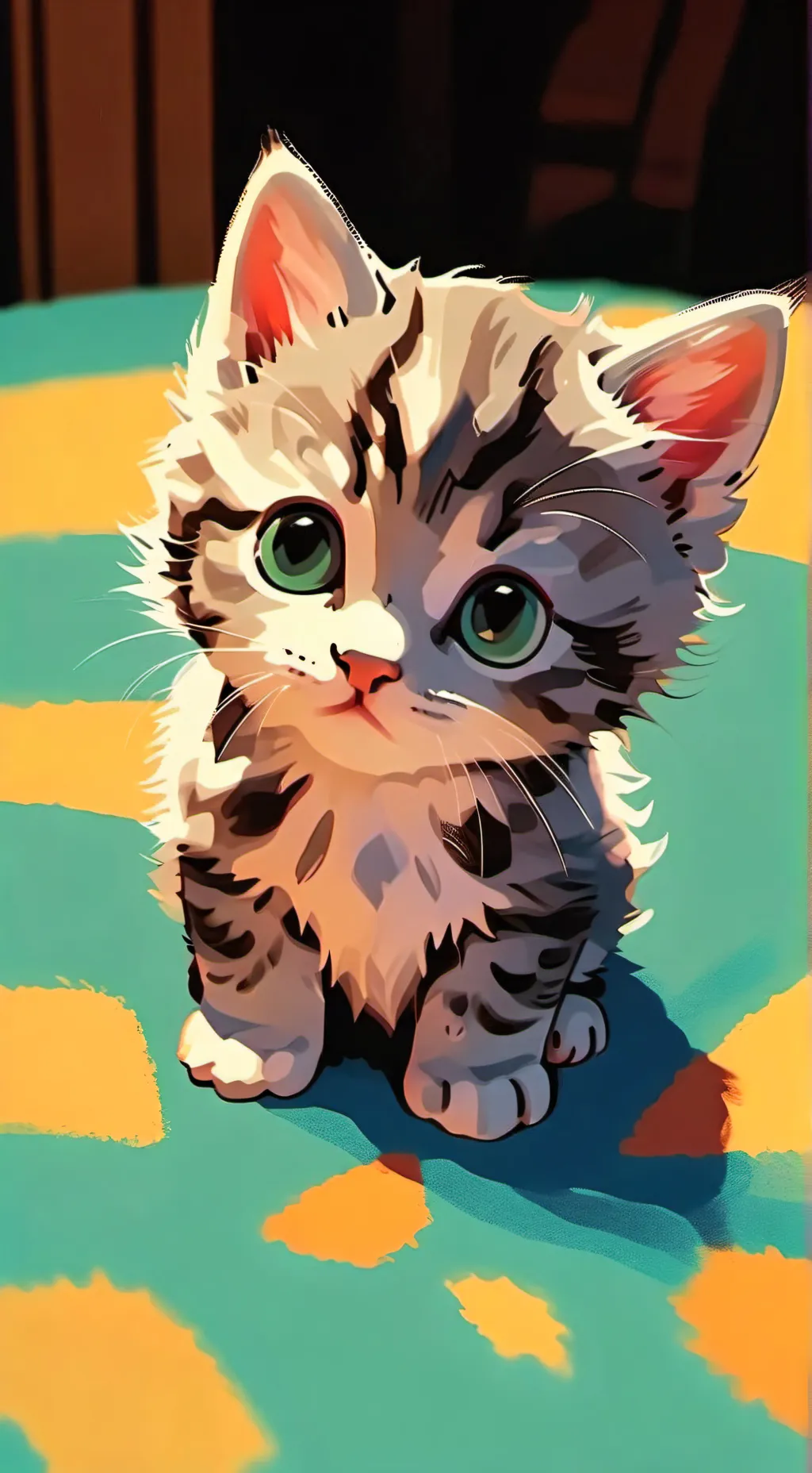 ai character: gatito pequeño background