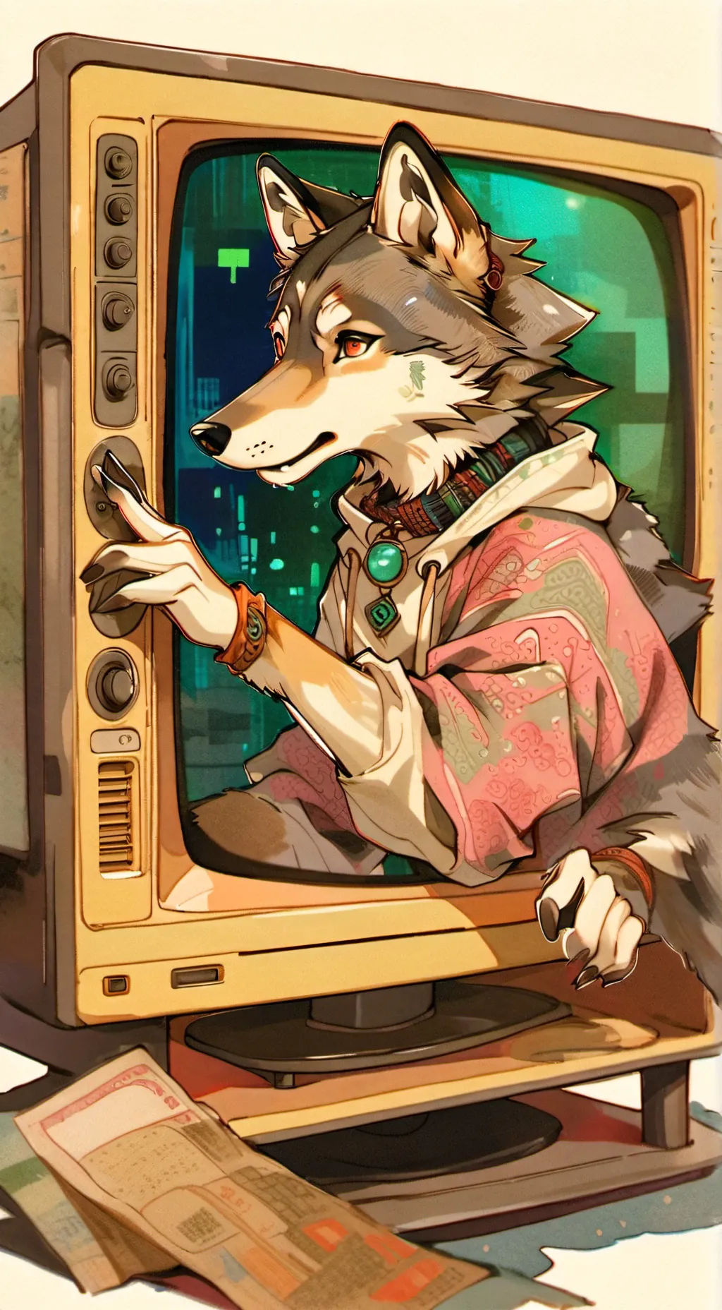 ai character: Cursed tape background