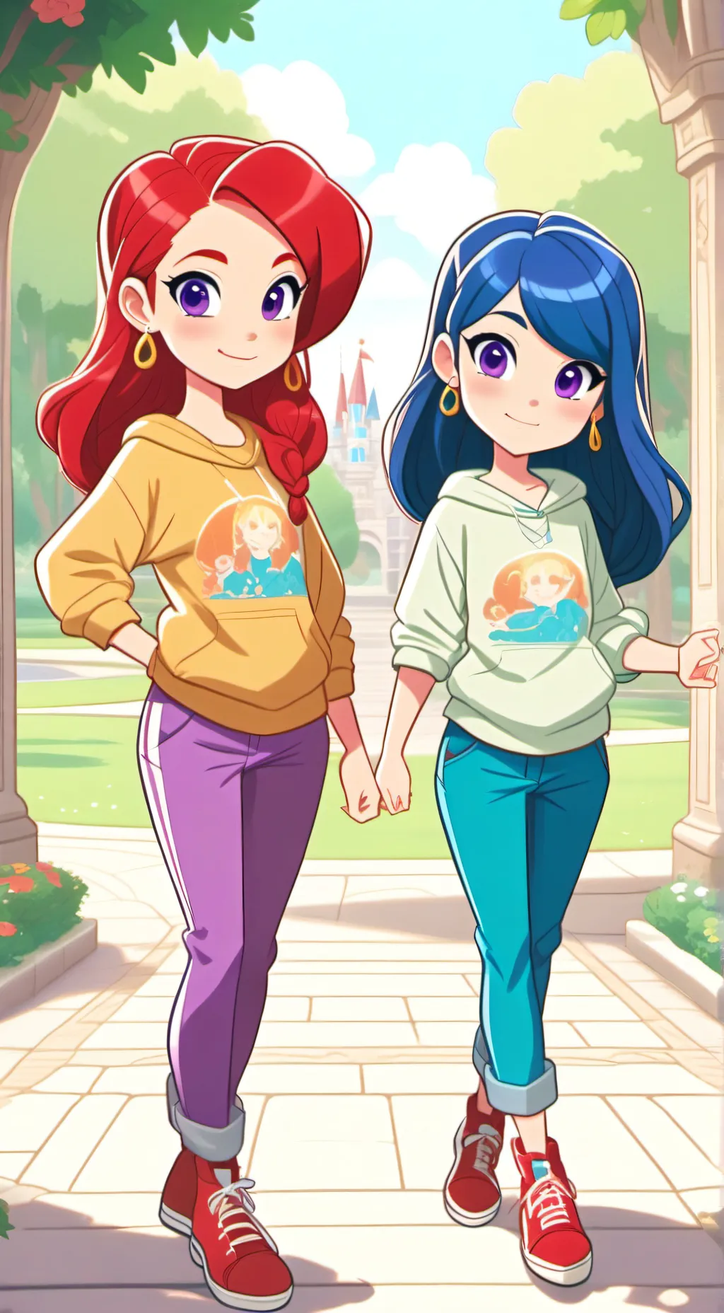 ai character: Red and Blu background