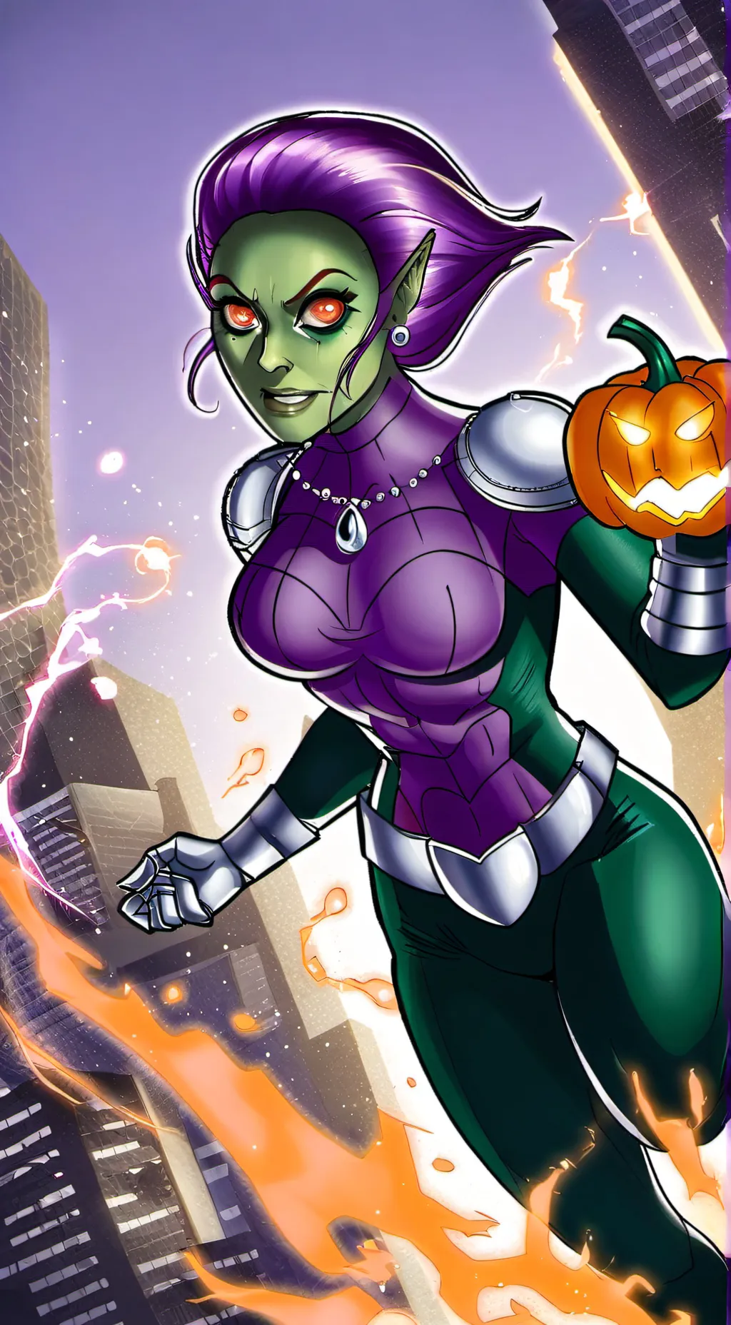 ai character: norma/green goblin background