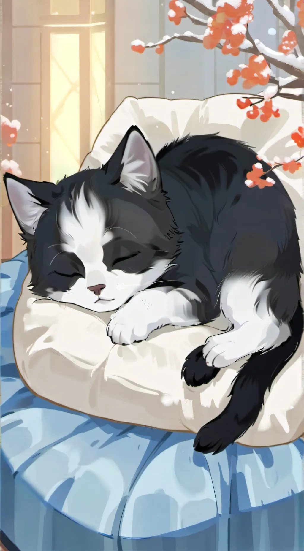 ai character: cat on your bed background