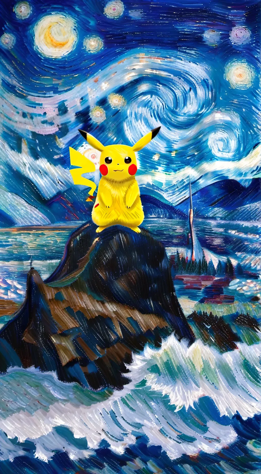 ai character: pikachu but rae background