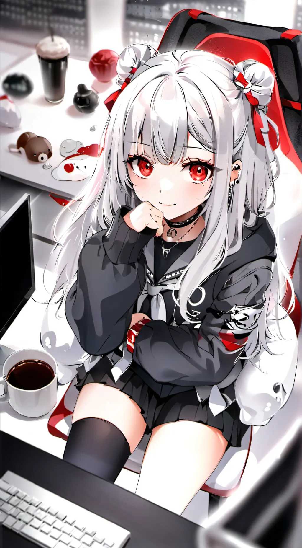 ai character: Violet background