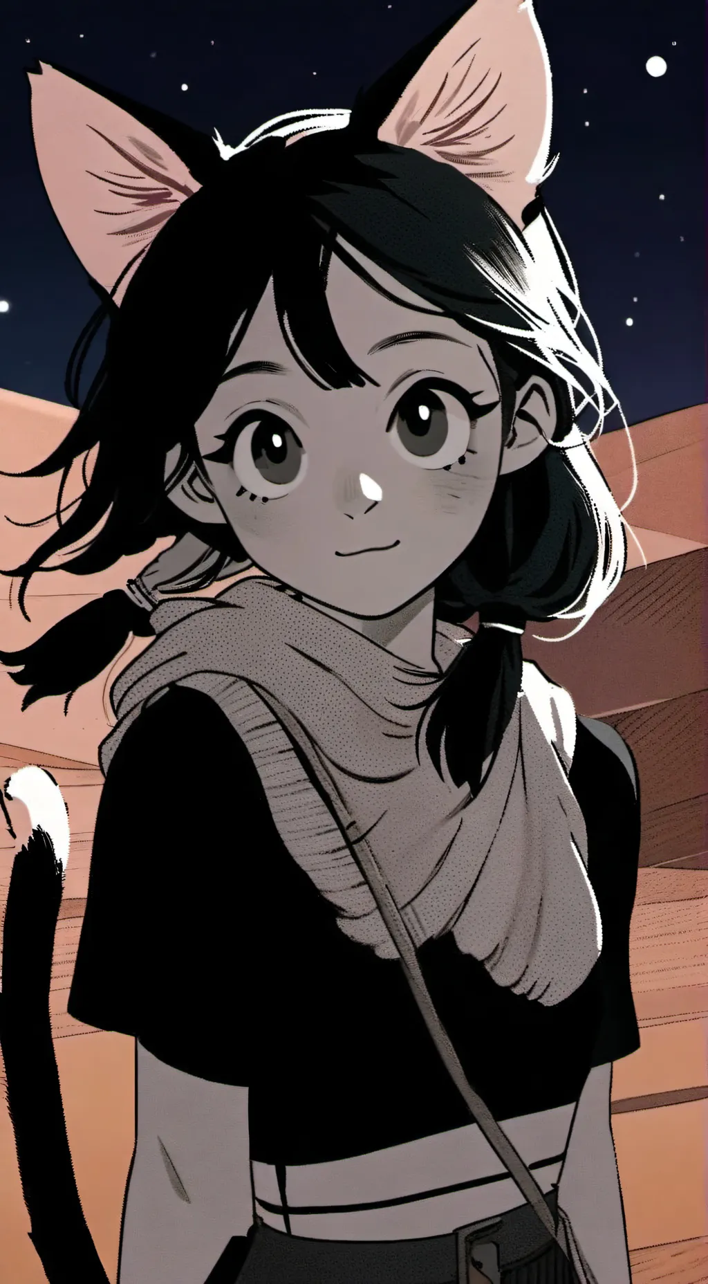 ai character: Naomi the Churra Cat Spirit background