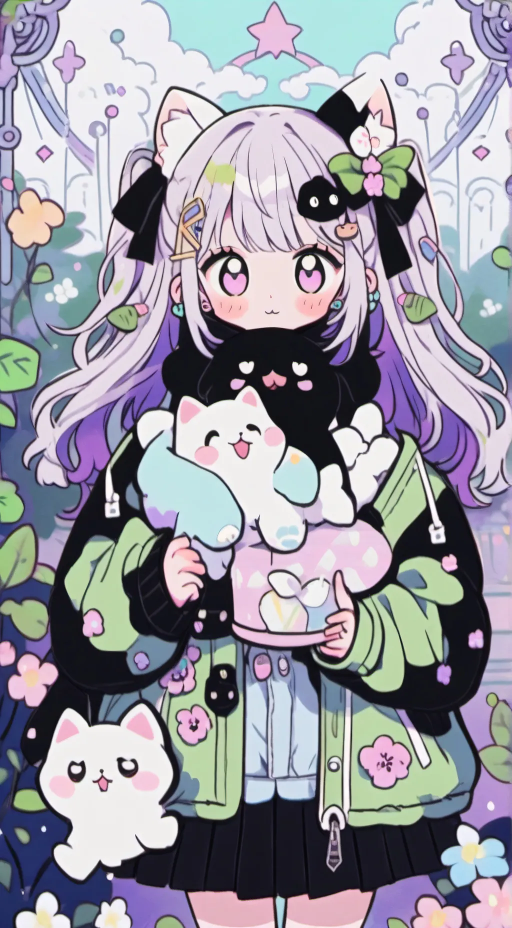 ai character: Emojicats!! >:3  background