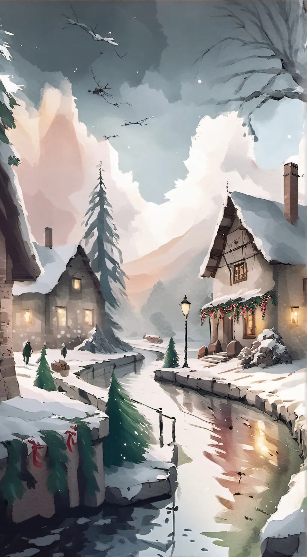 ai character: Chrismas party background