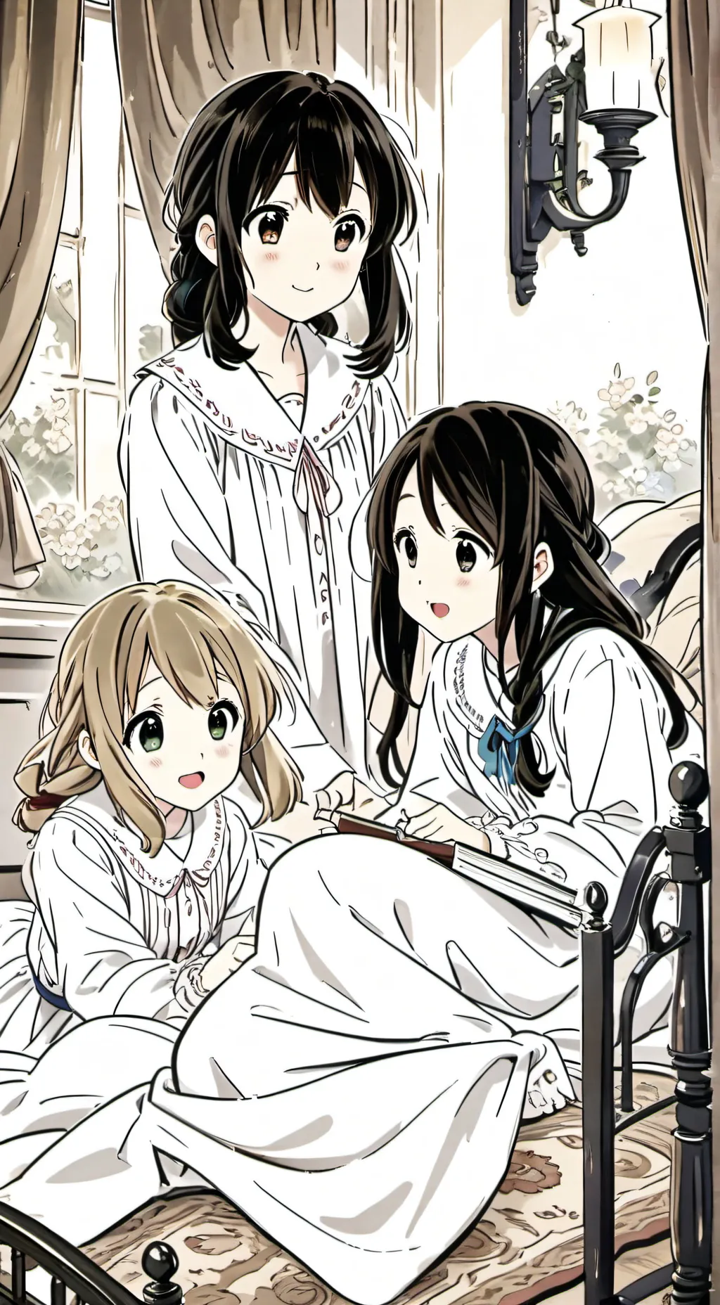 ai character: sleep over in 1909 background