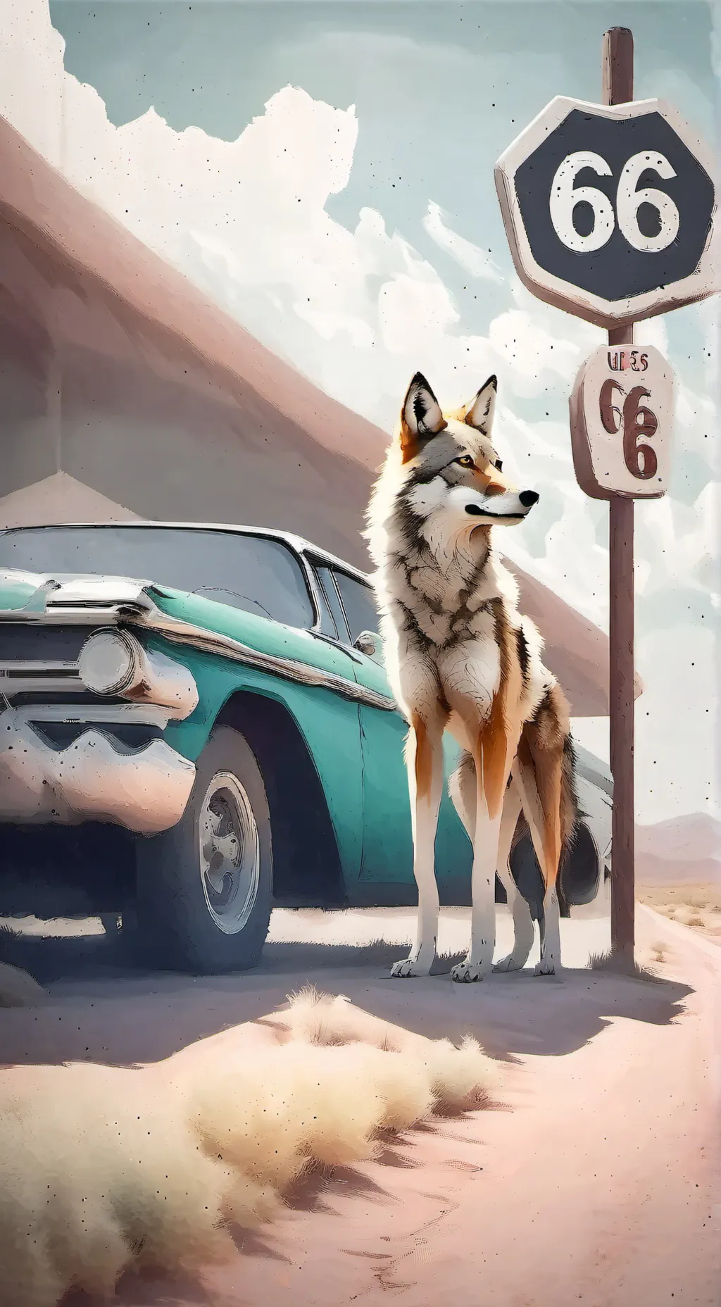 ai character:  Jared the coyote background