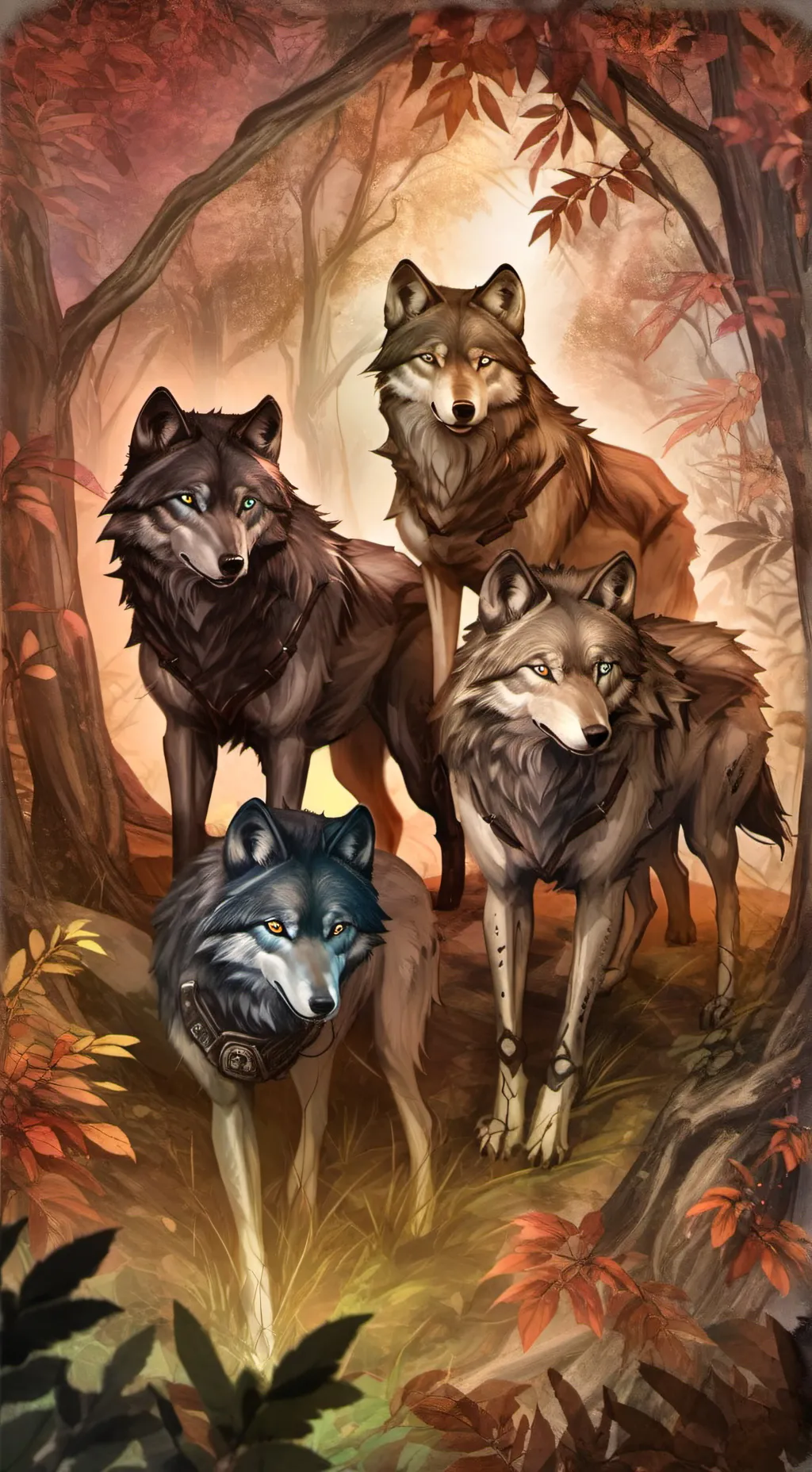 ai character: Pack of wolves background