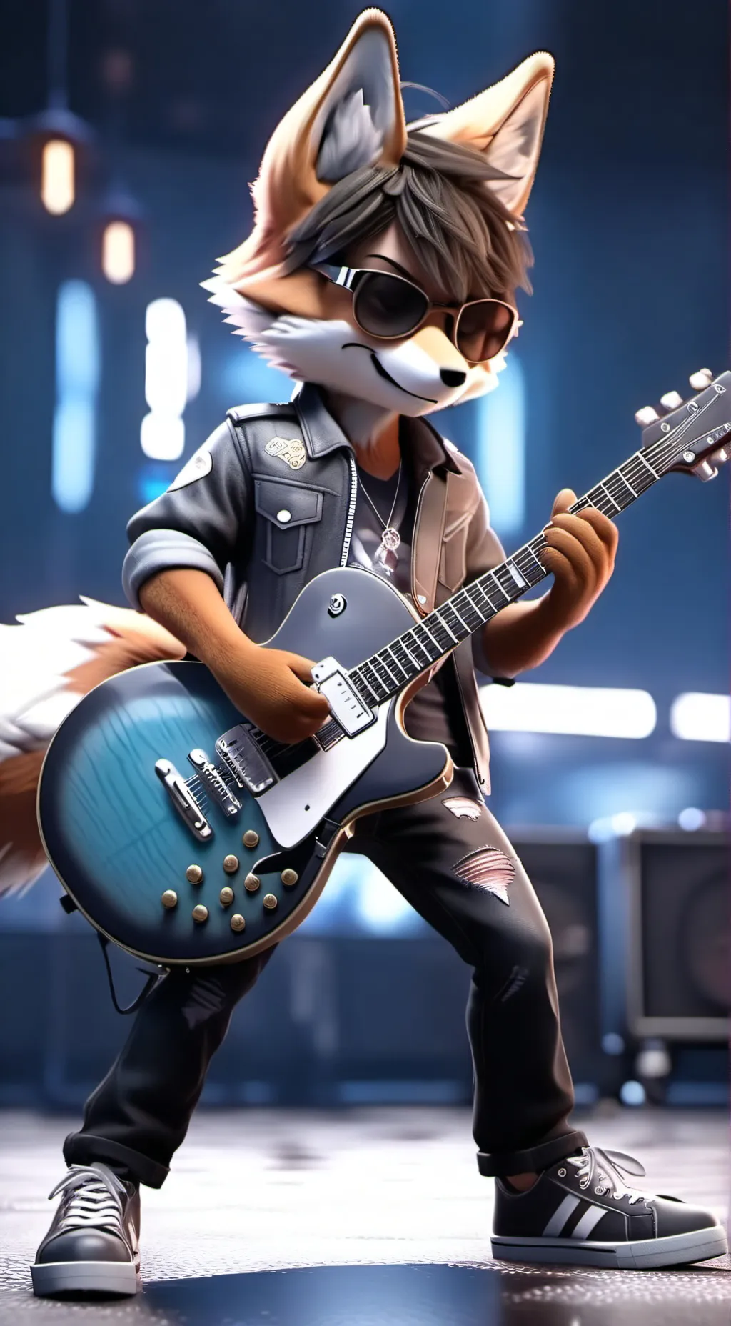 ai character: Rock and roll fex background