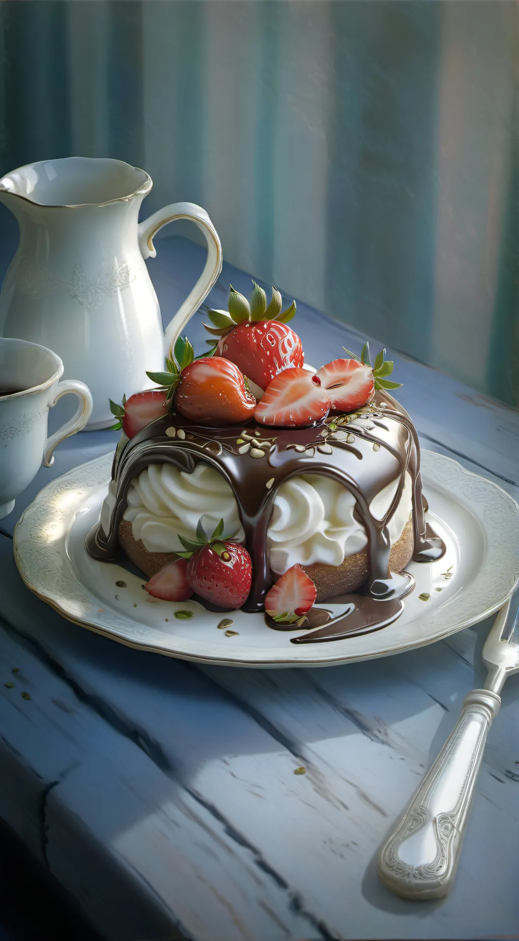 ai character: Fruitcake agnst background