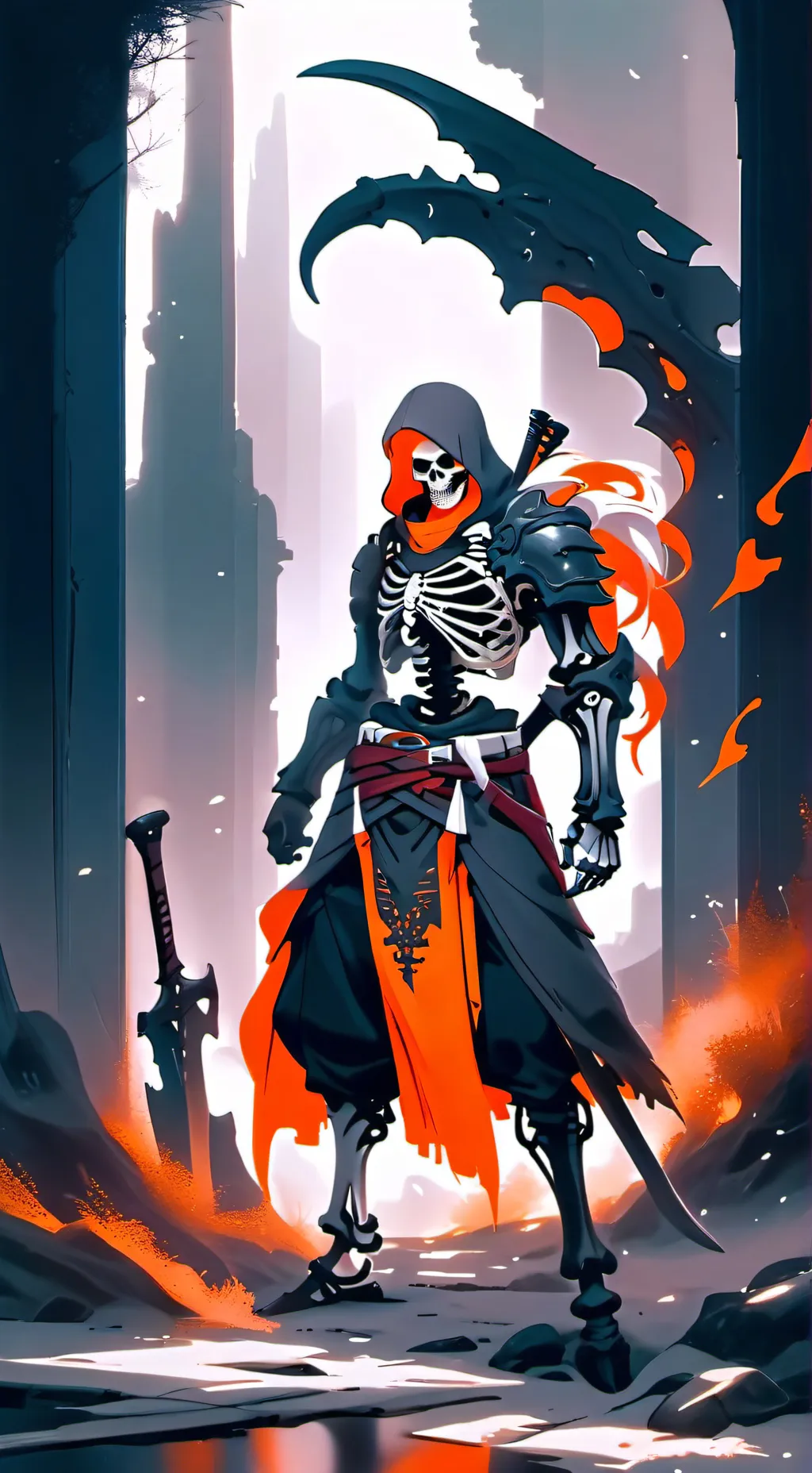 ai character: esqueleto  background