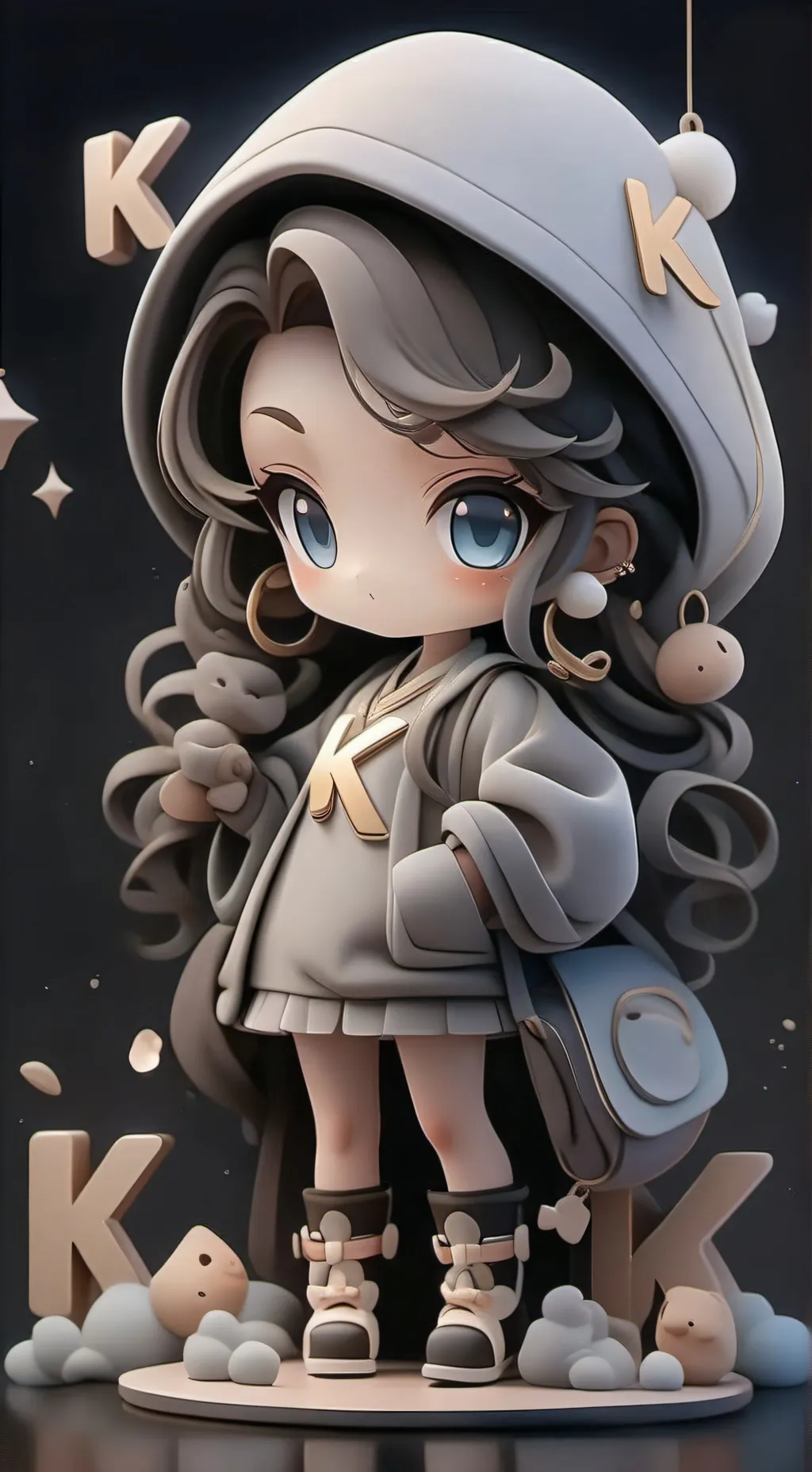 ai character: The Letter K background