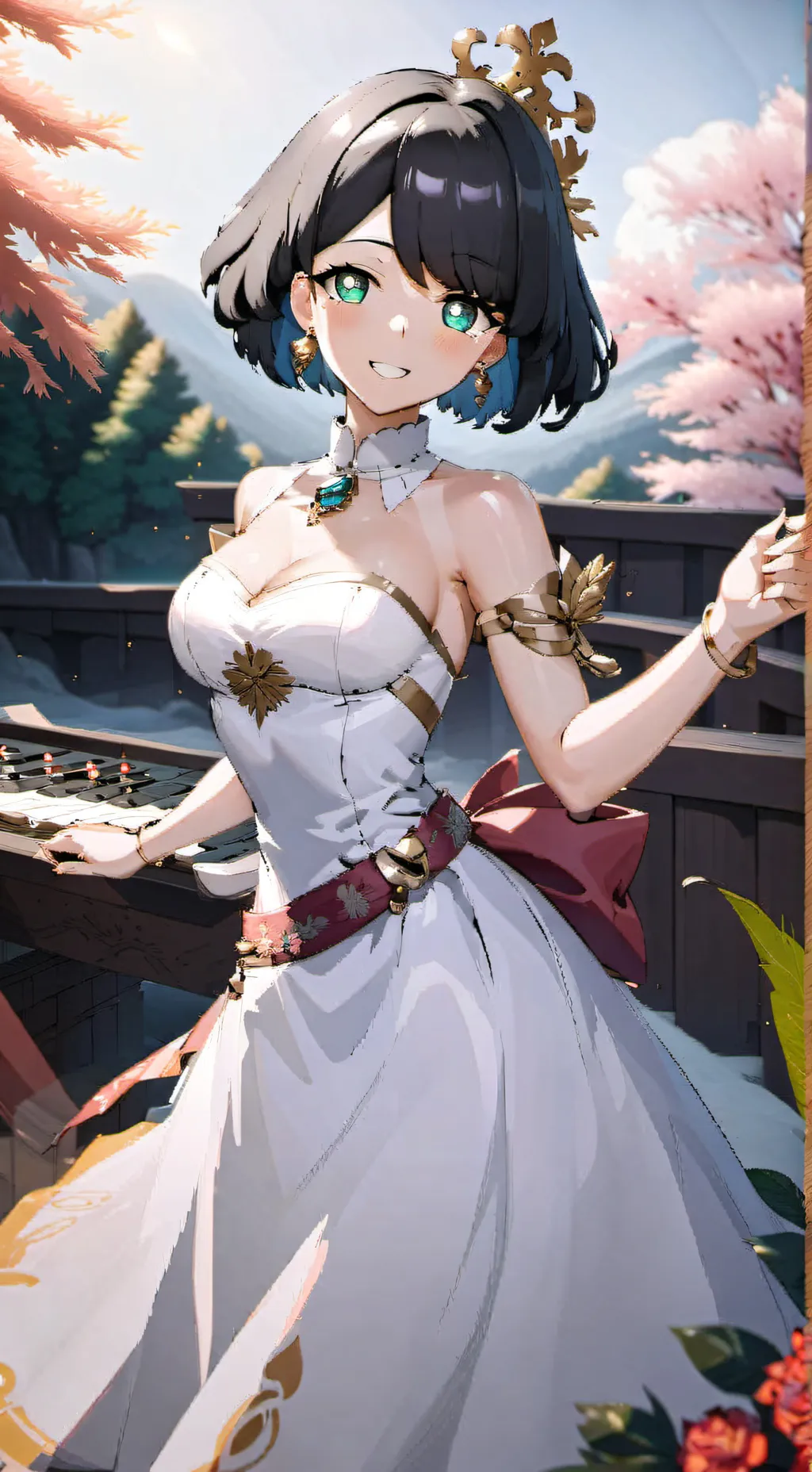 ai character: Queen Elizabeth  background