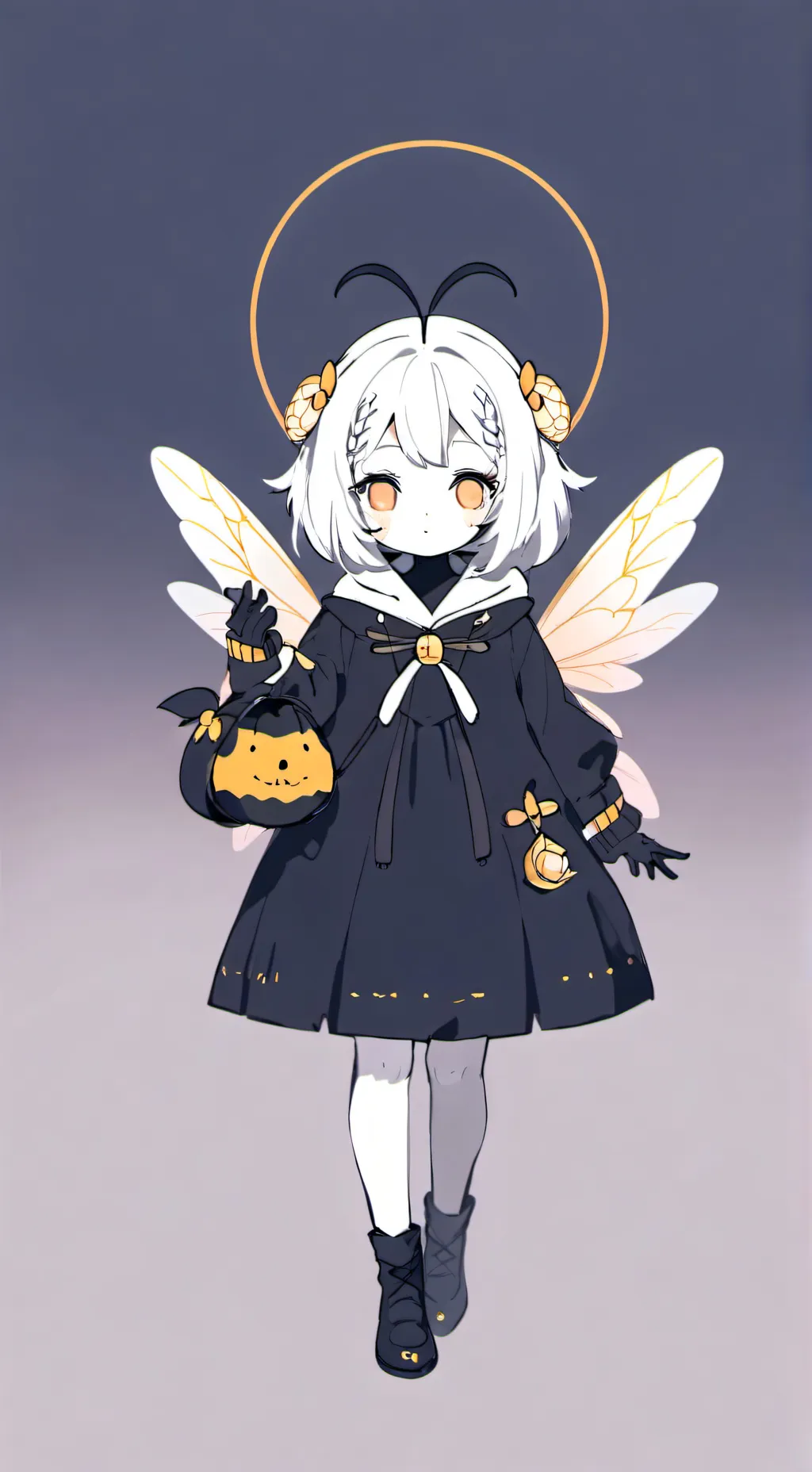ai character: Bee hybrid girl background