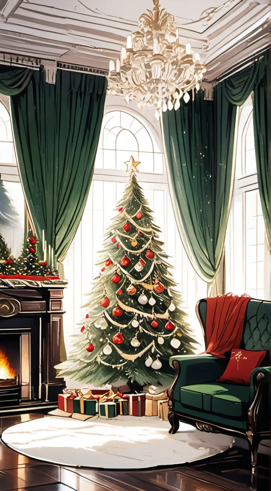 ai character: stop, it christmas background