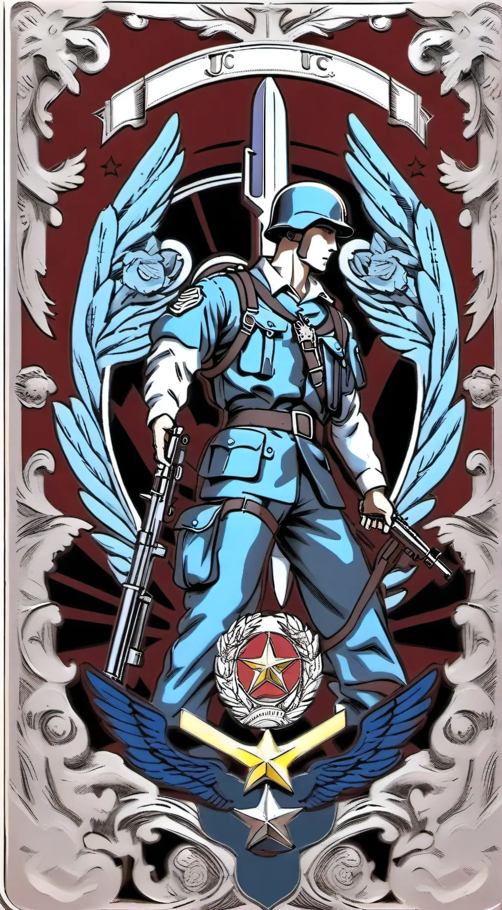 ai character: USA army jrotc  background