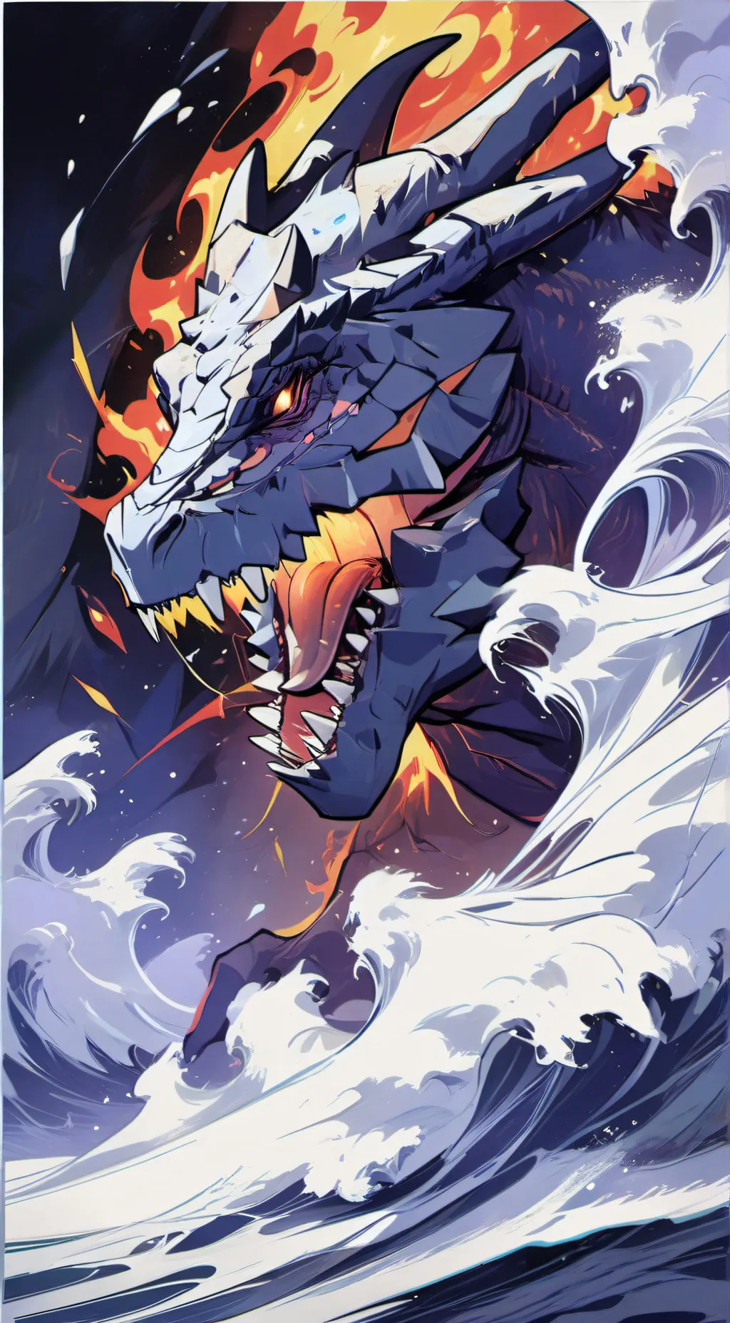 ai character: Draco Ignis-Aqua background