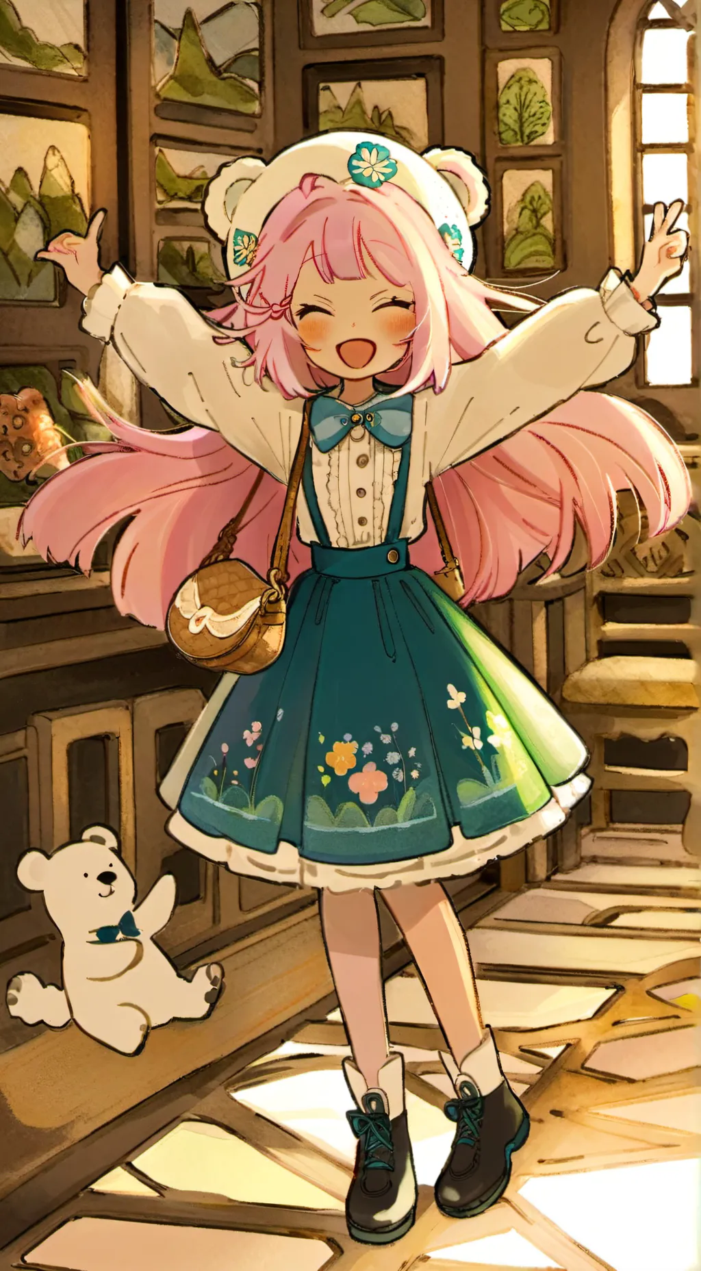 ai character: Dw coffe Shop!!! background