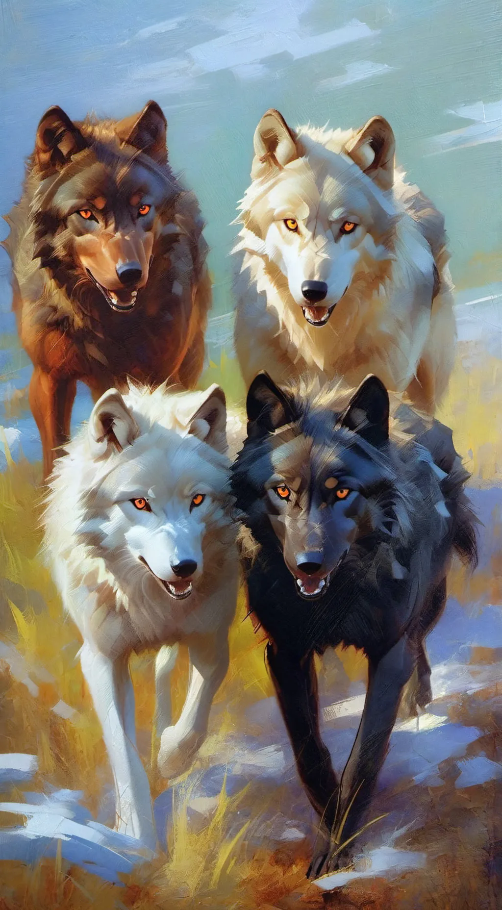 ai character: Pack of wolves background
