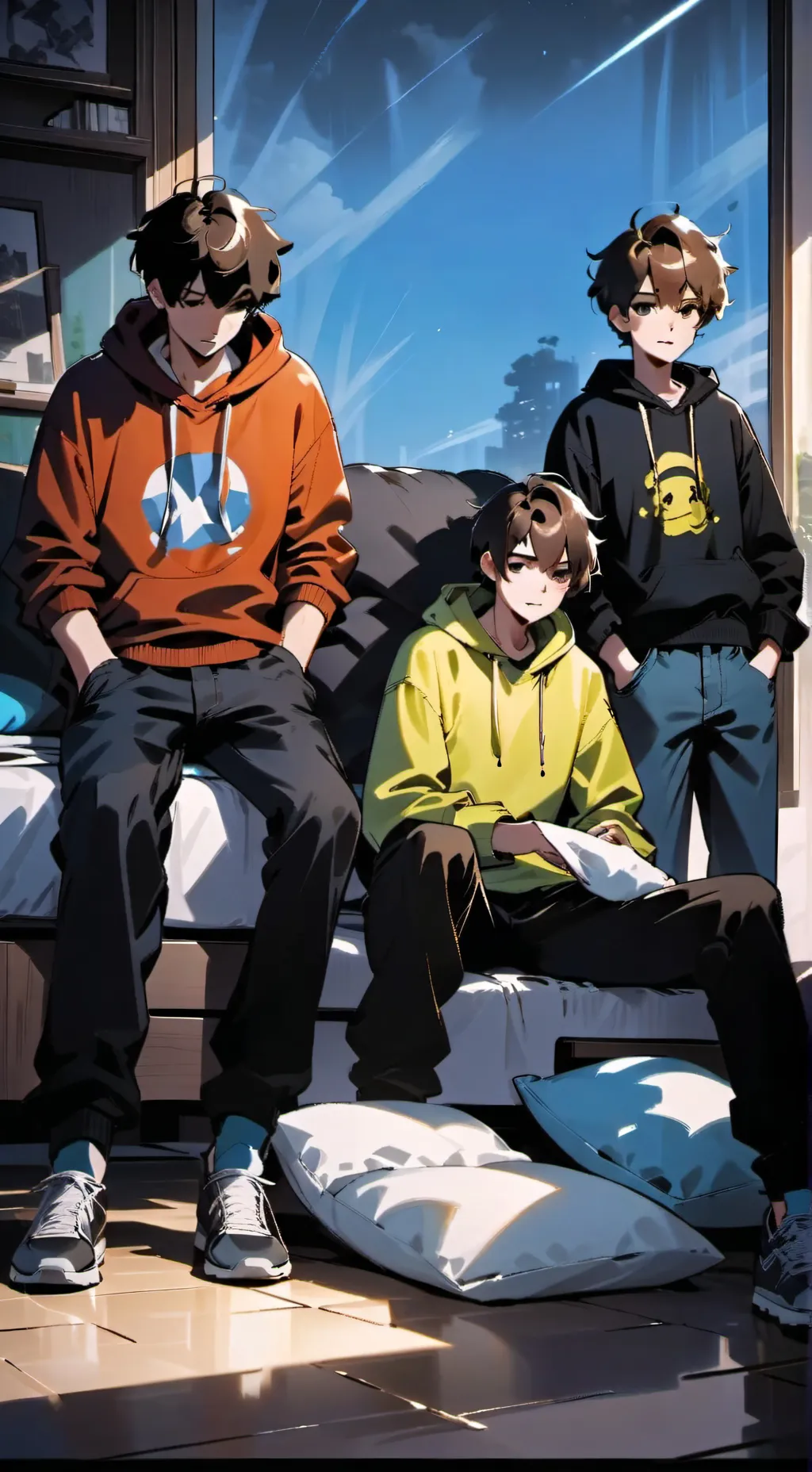 ai character: Boys friend group  background