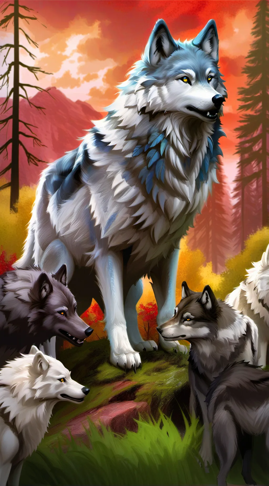 ai character: wolves pack background