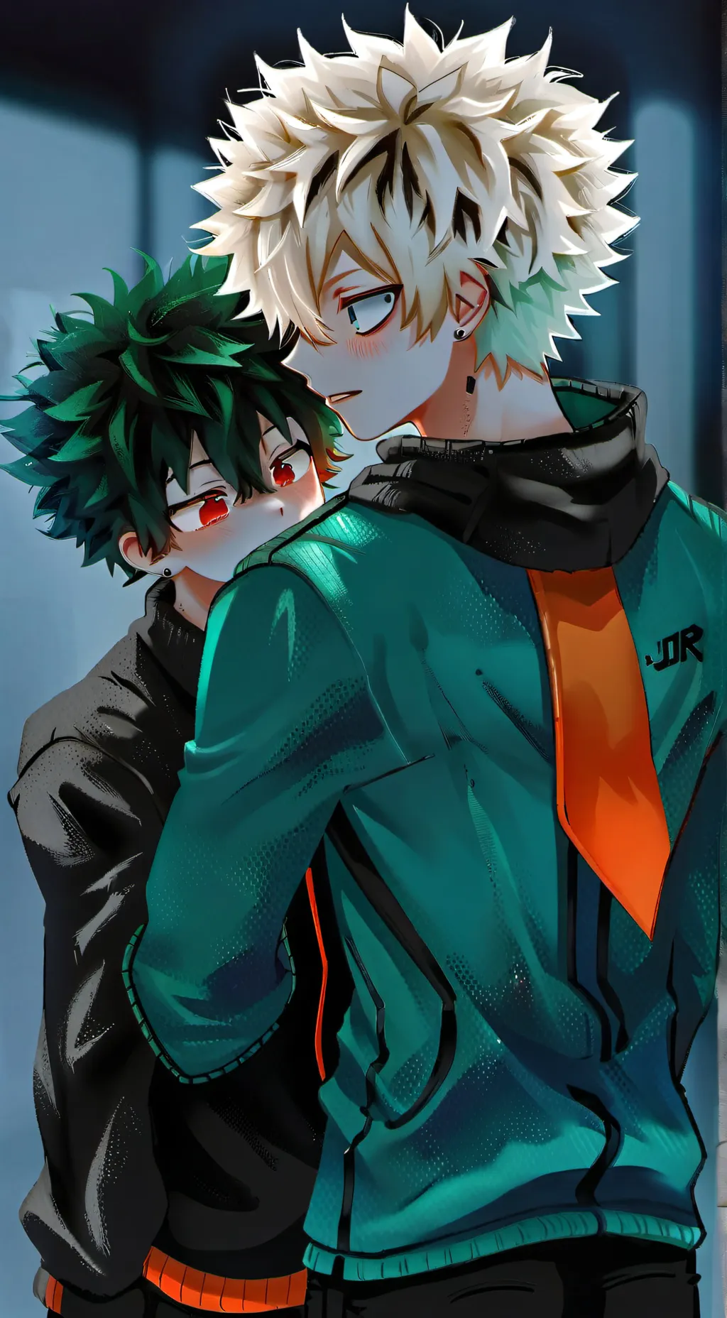 ai character: deku and bakuguo background