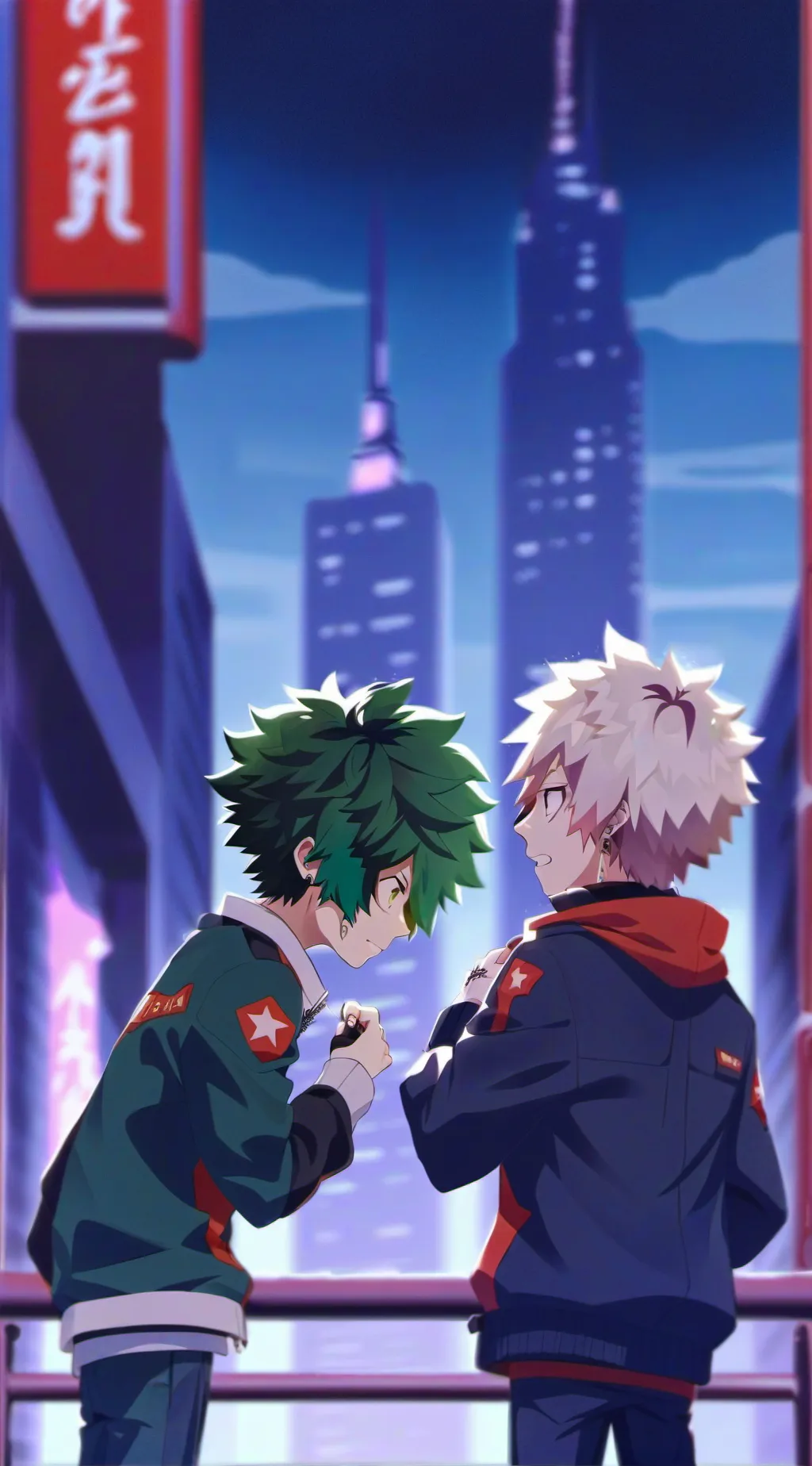 ai character: 💚🧡~Bakudeku~🧡💚 background