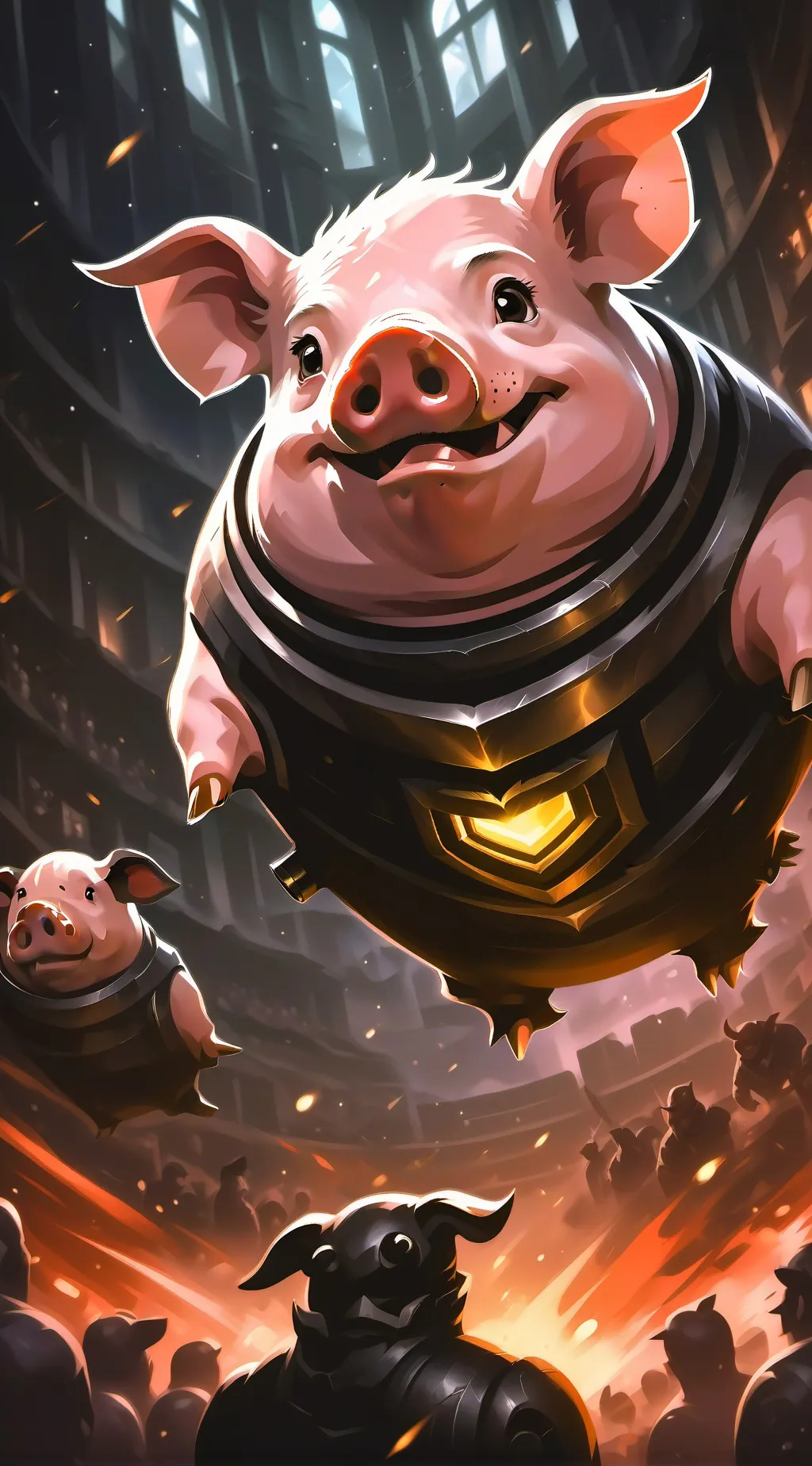 ai character: PIG JOKES background