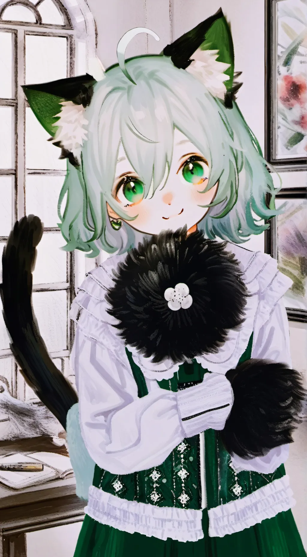 ai character: Emerald Whisker background