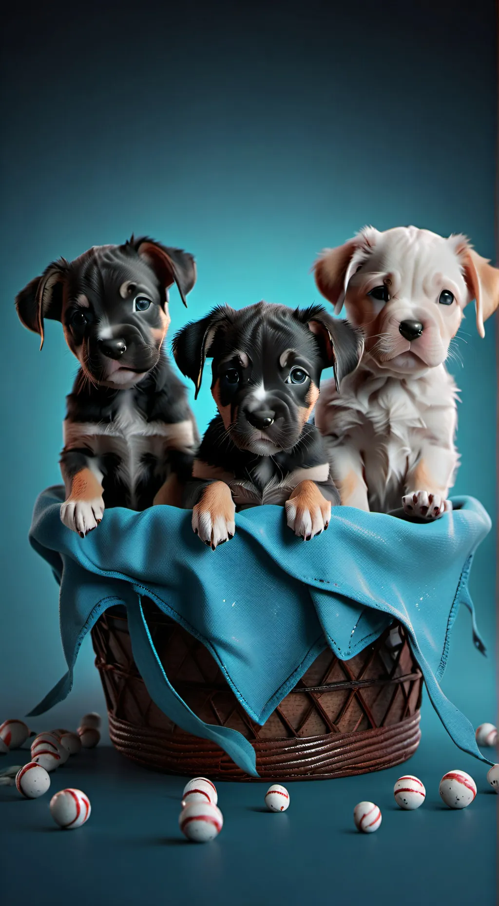 ai character: Puppy Christmas background