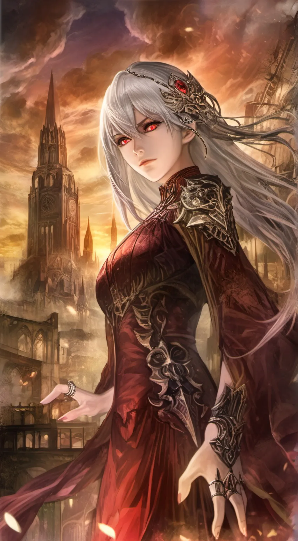 ai character: Scarlet background