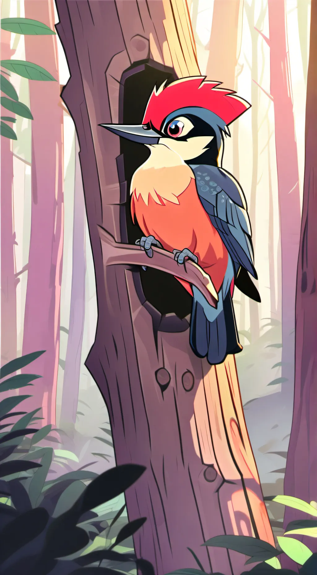 ai character: bad woodpecker background