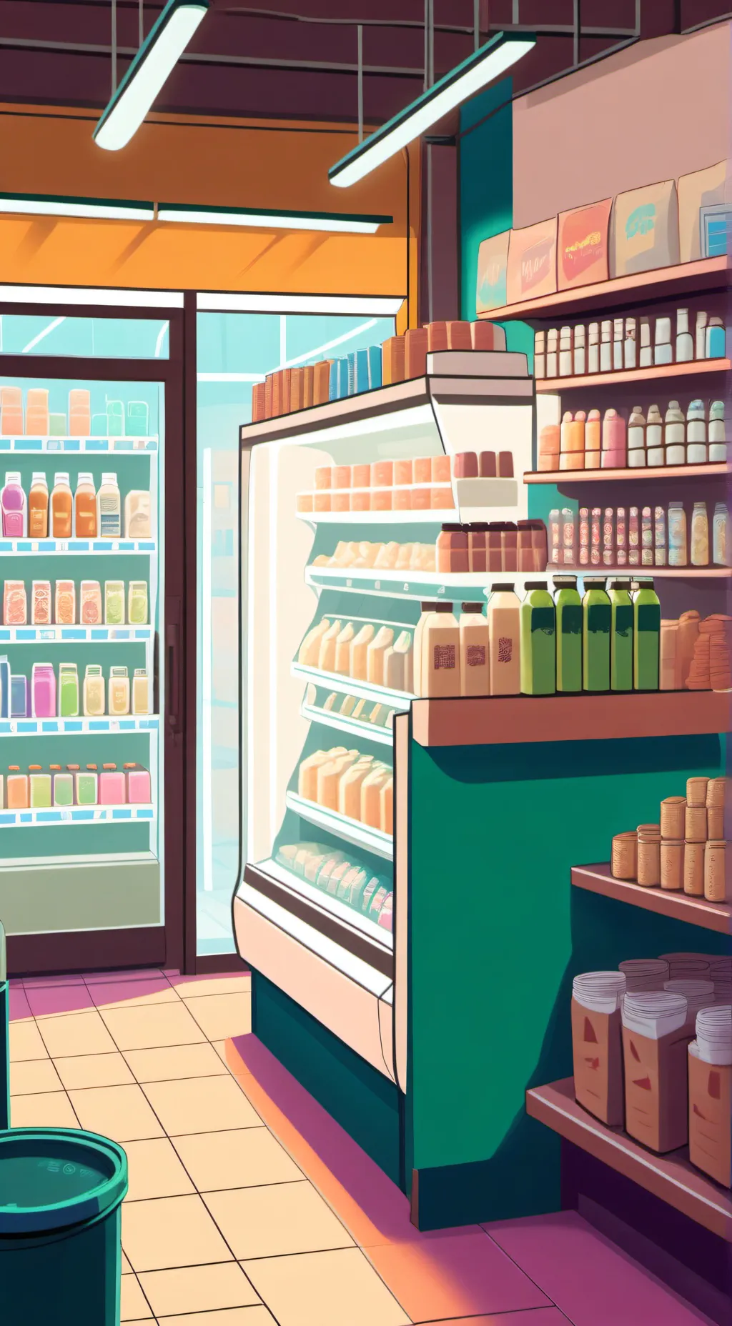 ai character: convenience store background