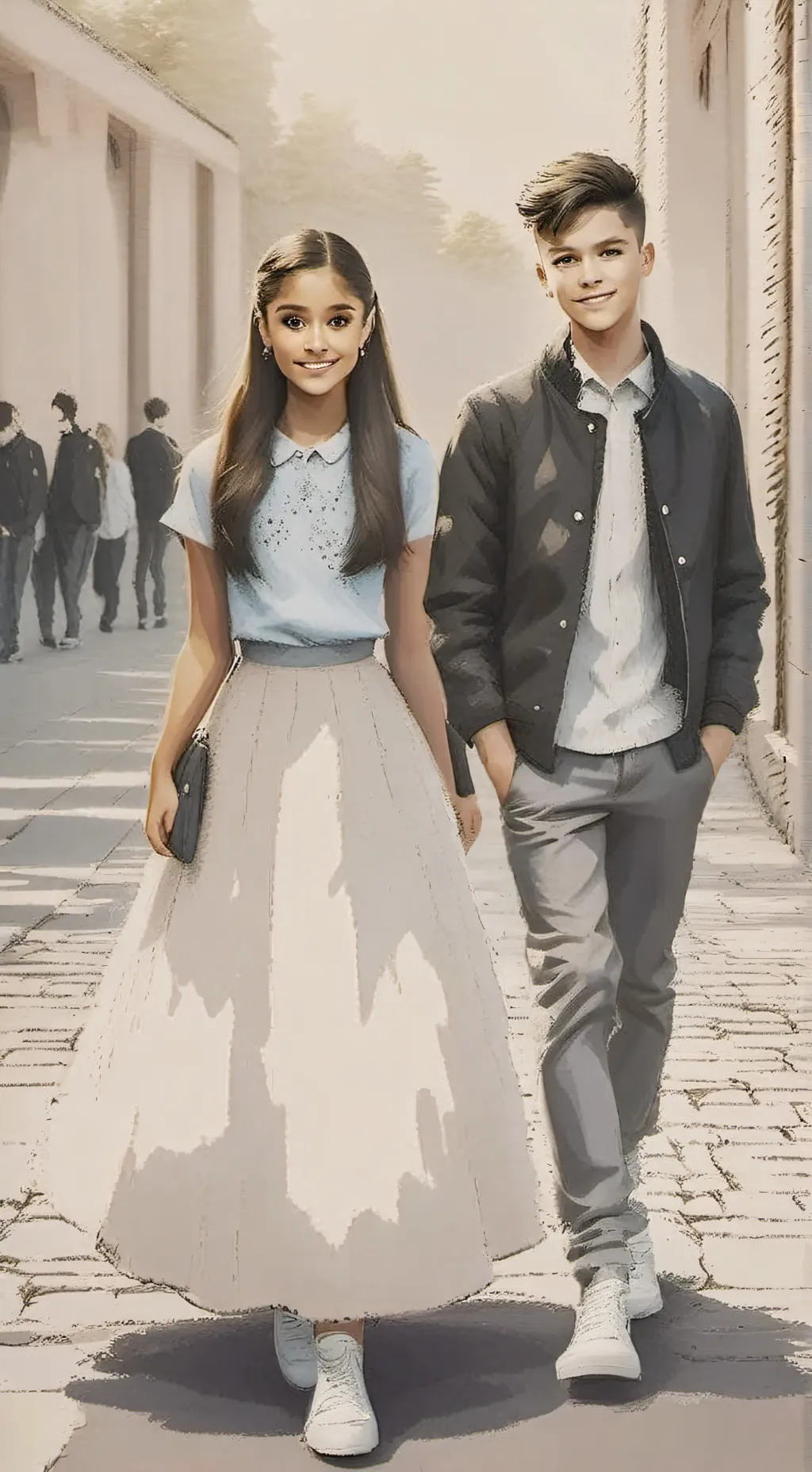 ai character: Ariana grande background