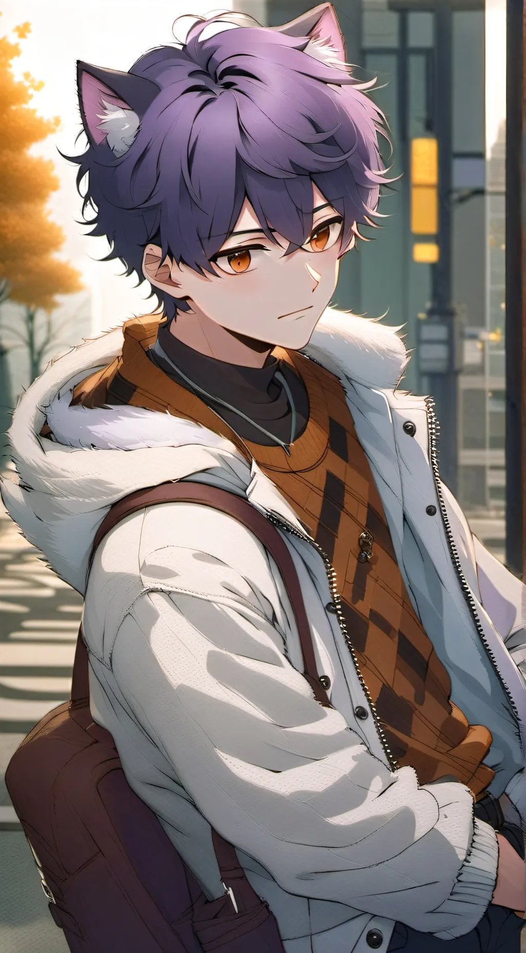 ai character: morado background