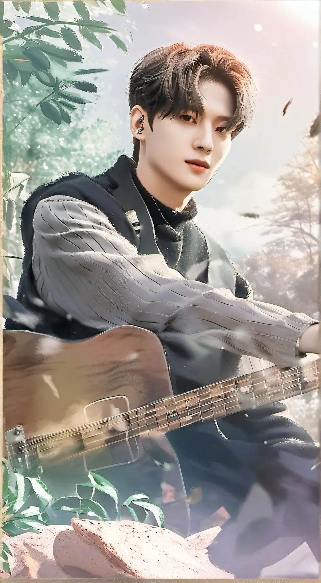 ai character: Kim Seungmin❤️🖤❤️ background