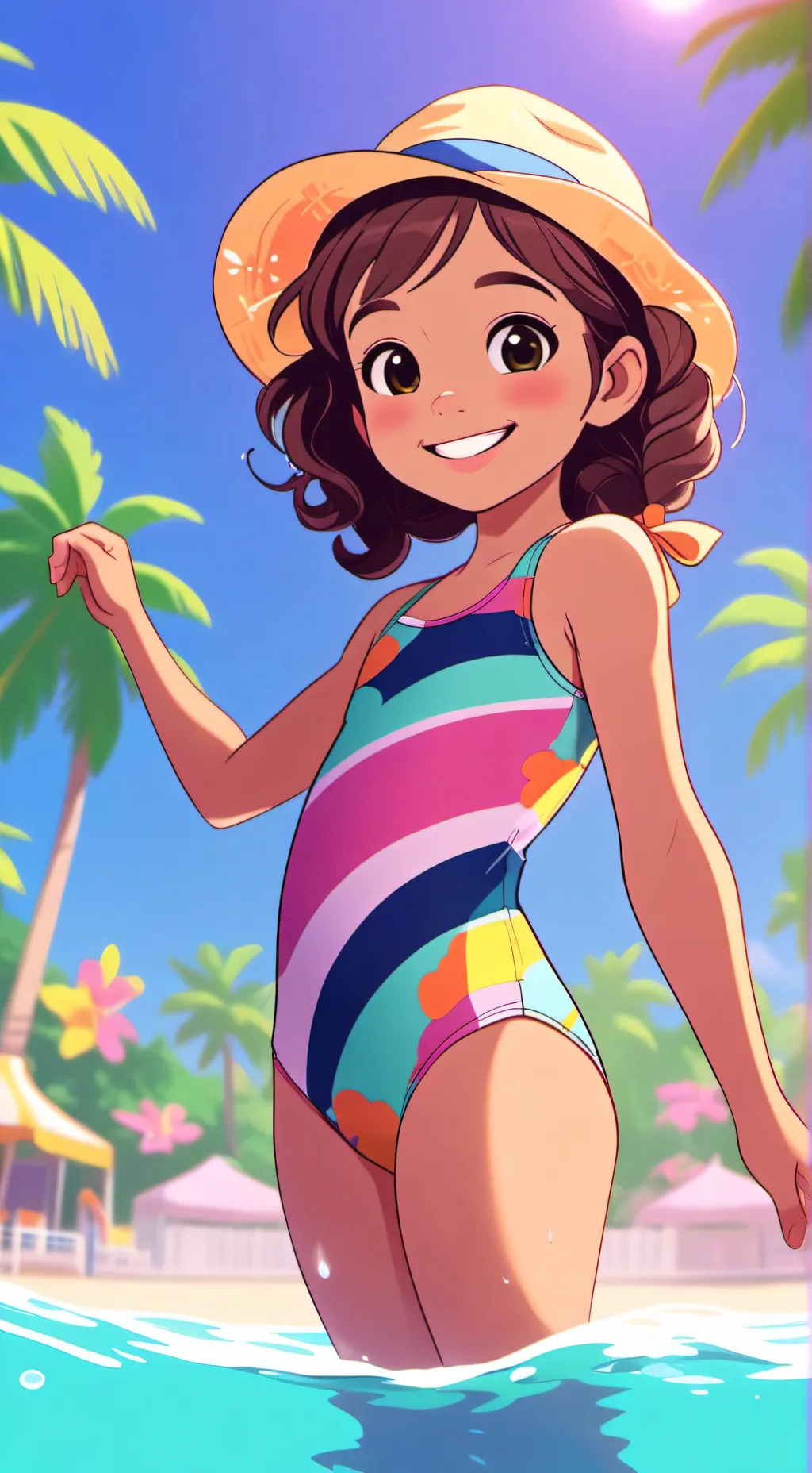 ai character: sister girl background