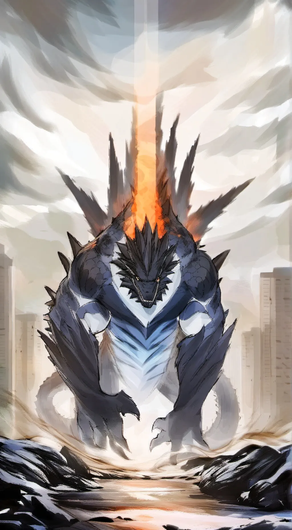 ai character: Godzilla x kong background